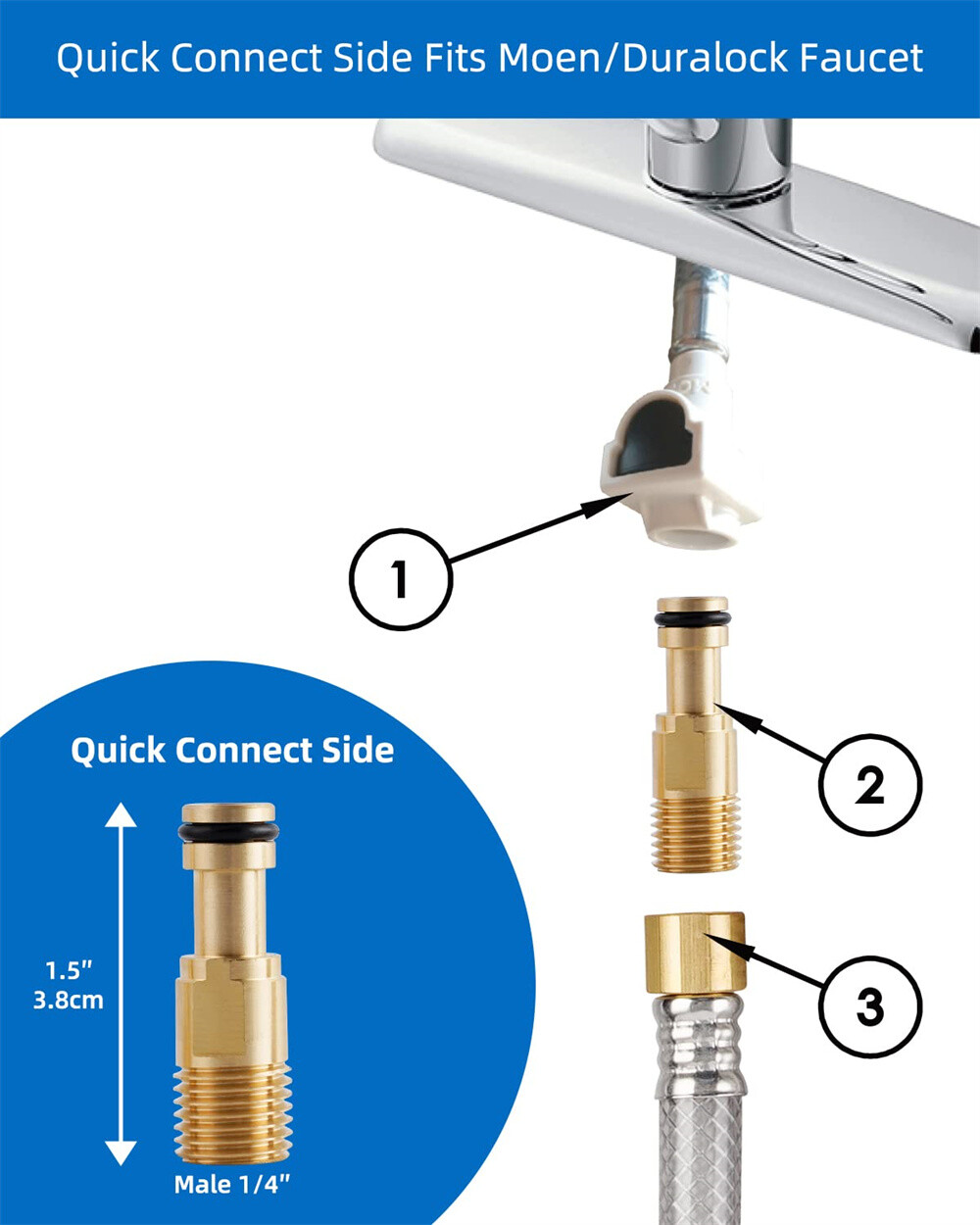 Kitchen Sink Side Sprayer,Quick Side Connector For Moen Faucet Head Replacement