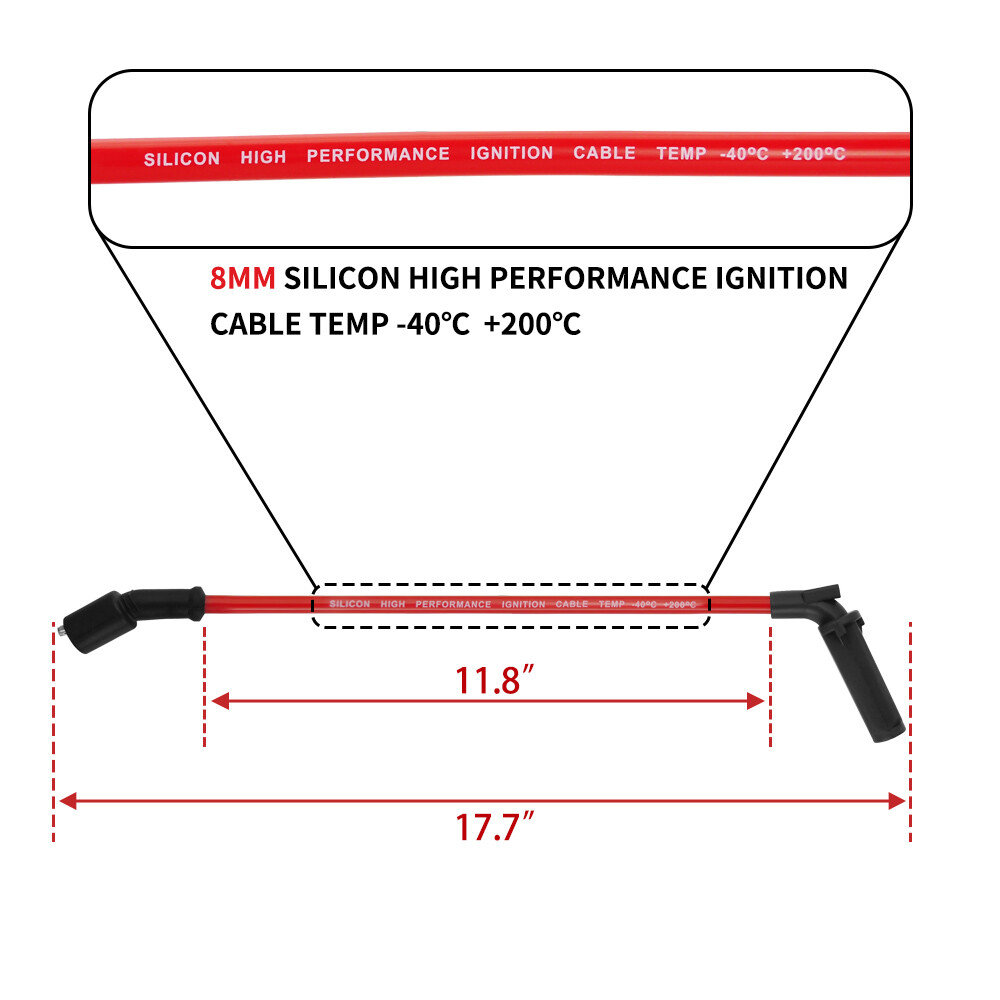 8pcs High Performance Spark Plug Wires Set for Chevy GMC 4.8L 5.3L 6.0L V8