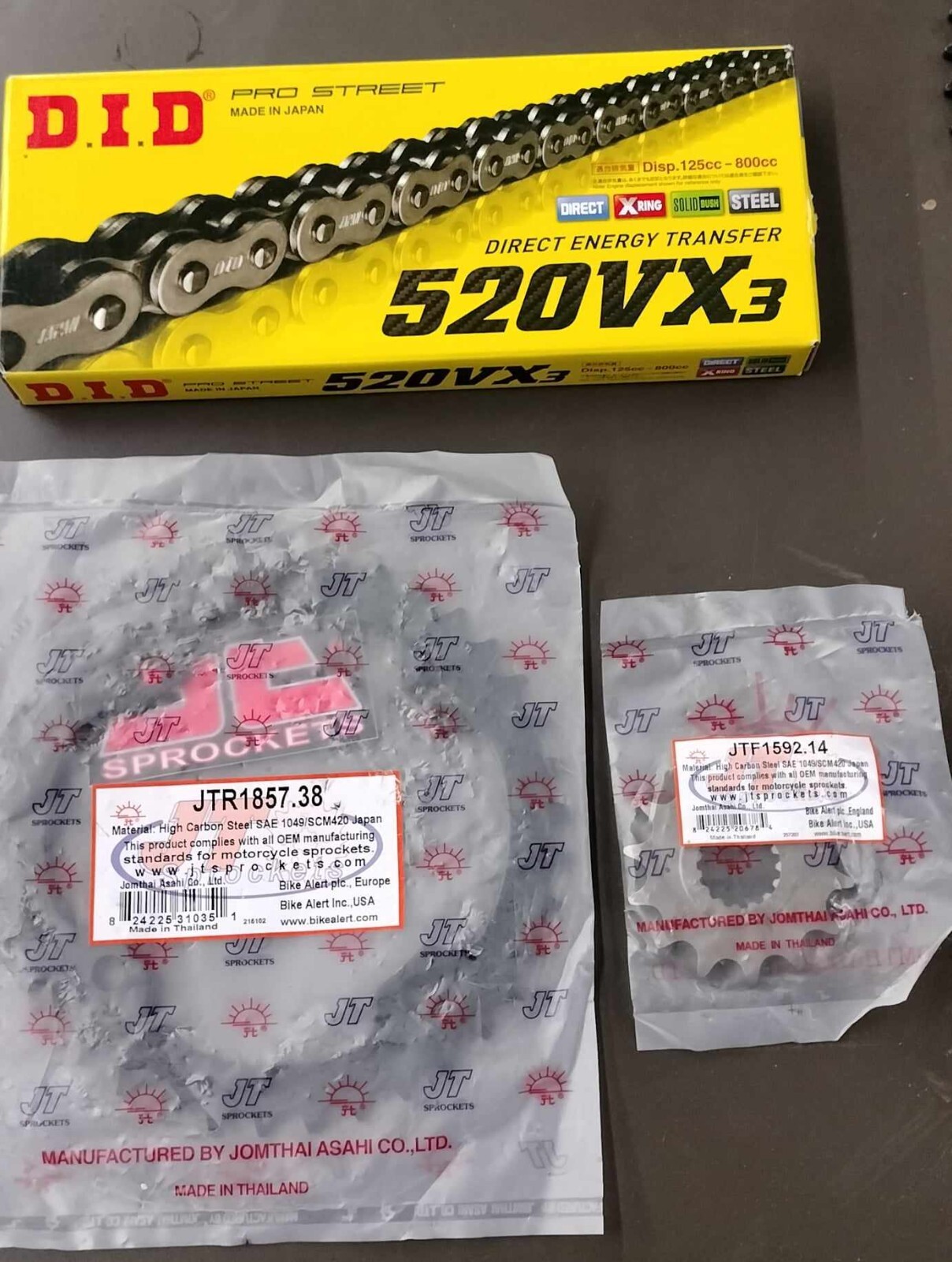 YAMAHA YFZ450R 09-2024 JT SPROCKET KIT 14/38 & DID 520 VX3 CHAIN