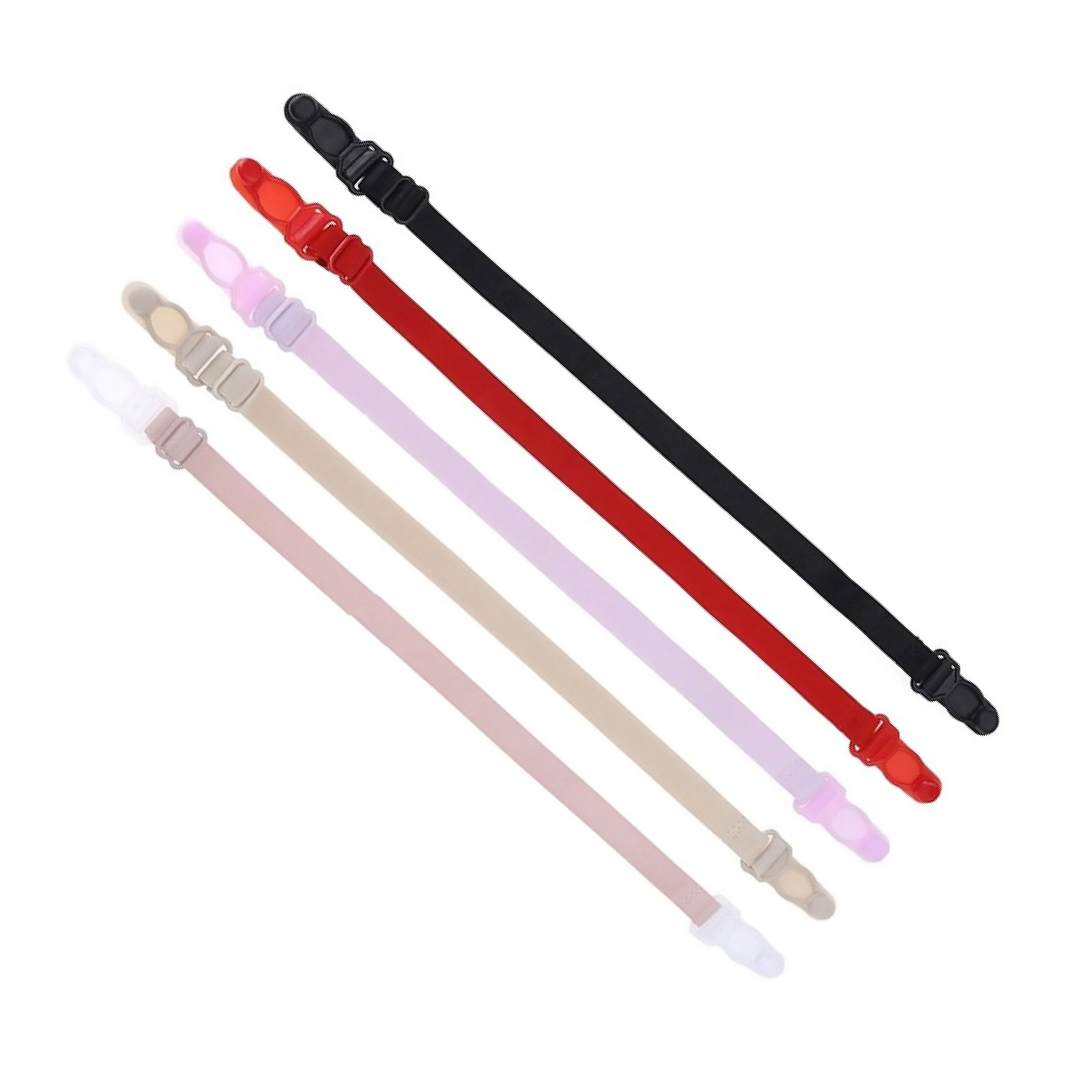 5pcs Women Elastic Band Non-Slip Adjustable Bra Straps Holder with Clip D