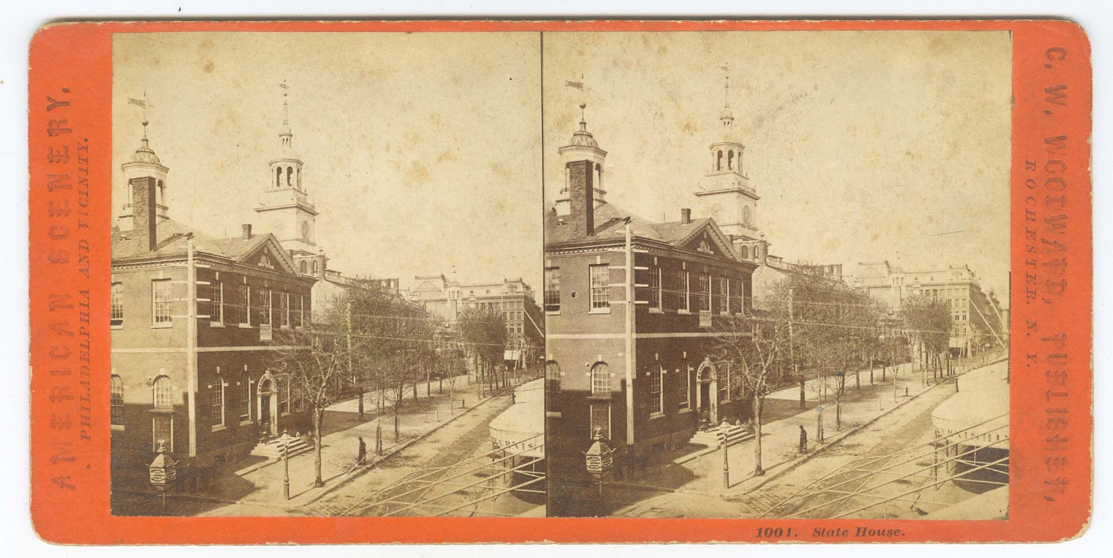 G2256~ PHILADELPHIA – State Street c.1870s Stereoview by CW. Woodward