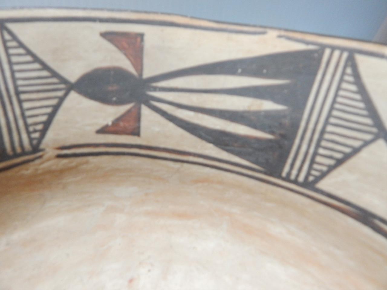 IMPORTANT ANTIQUE HOPI INDIAN POTTERY DOUGH BOWL POT - MUSEUM GRADE !