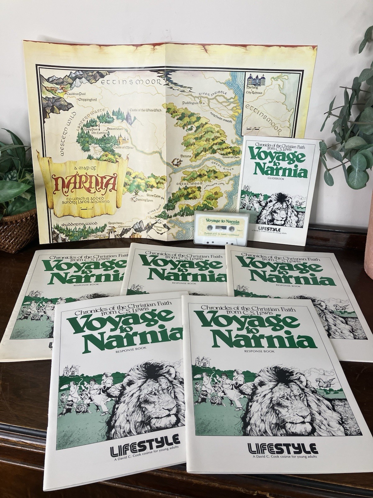 Vintage 1978 Voyage to Narnia Curriculum Set David C Cook C.S. Lewis Map Book +