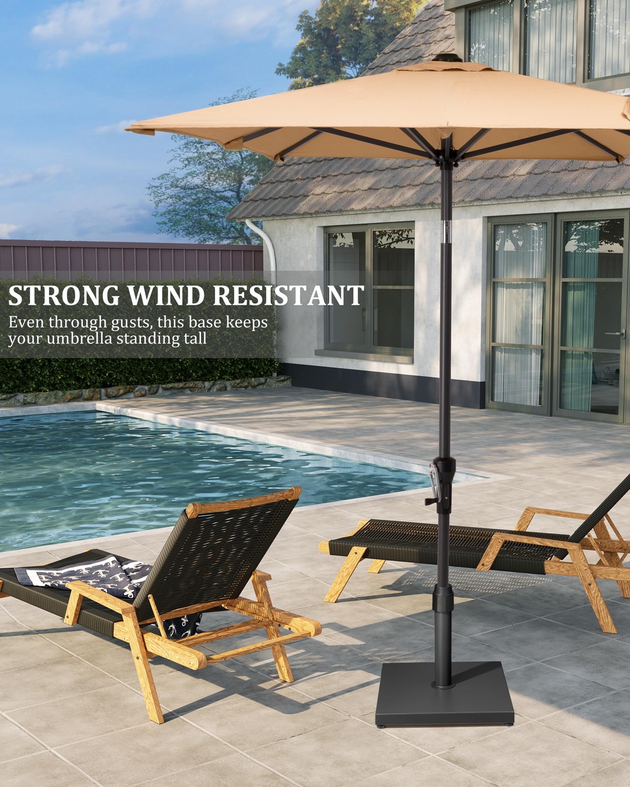 Patio Umbrella Base - Heavy Duty Outdoor Patio Market Umbrella Stand for Deck