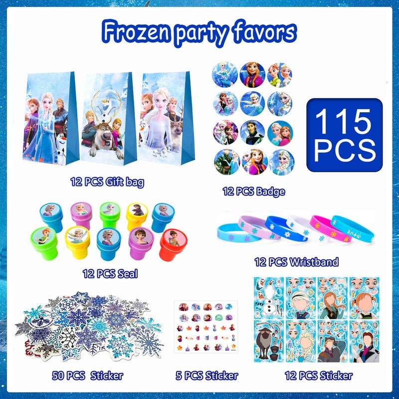 Frozen Party Favors, Princess Frozen Birthday Party Supplies Goodie Bag Stuffers
