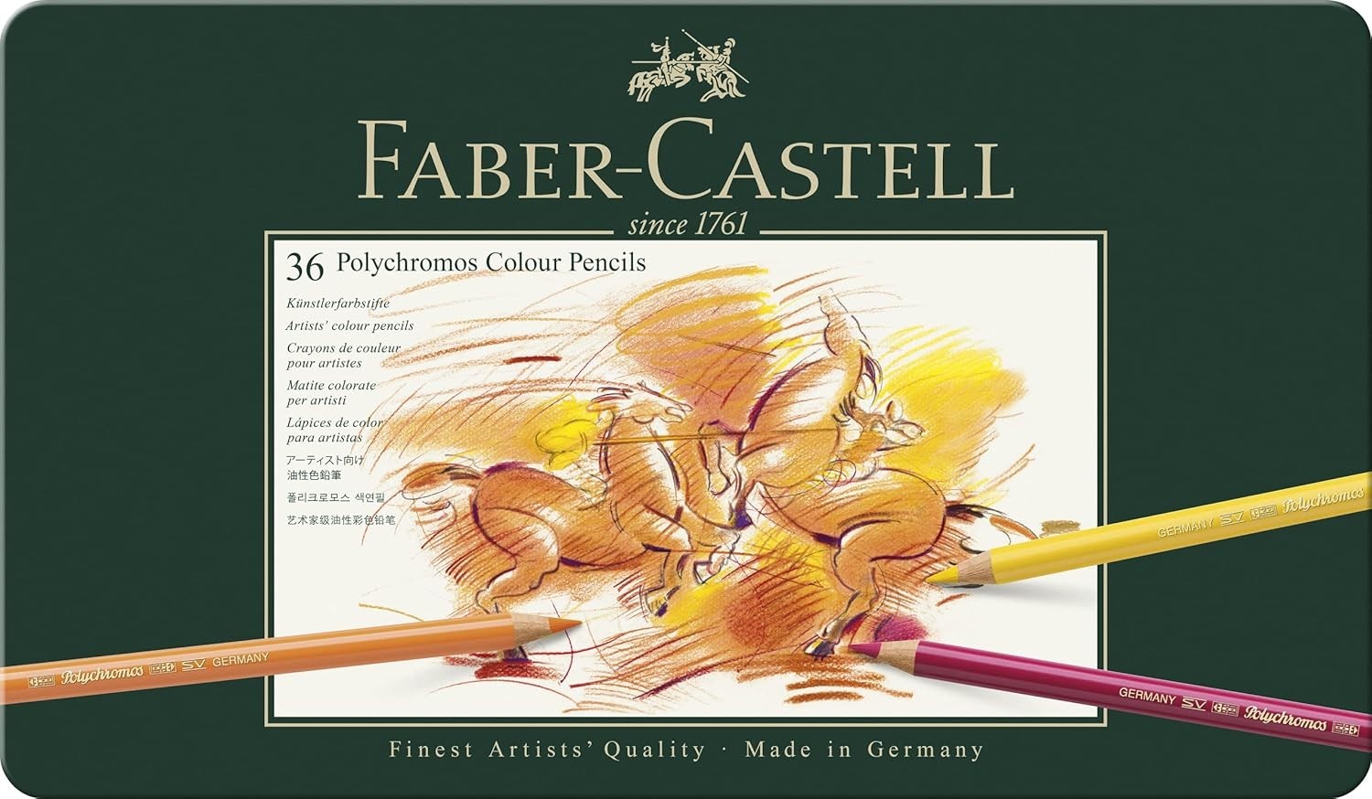 Faber-Castell - Polychromos colour pencil, tin of 36 (110036) Free Ship