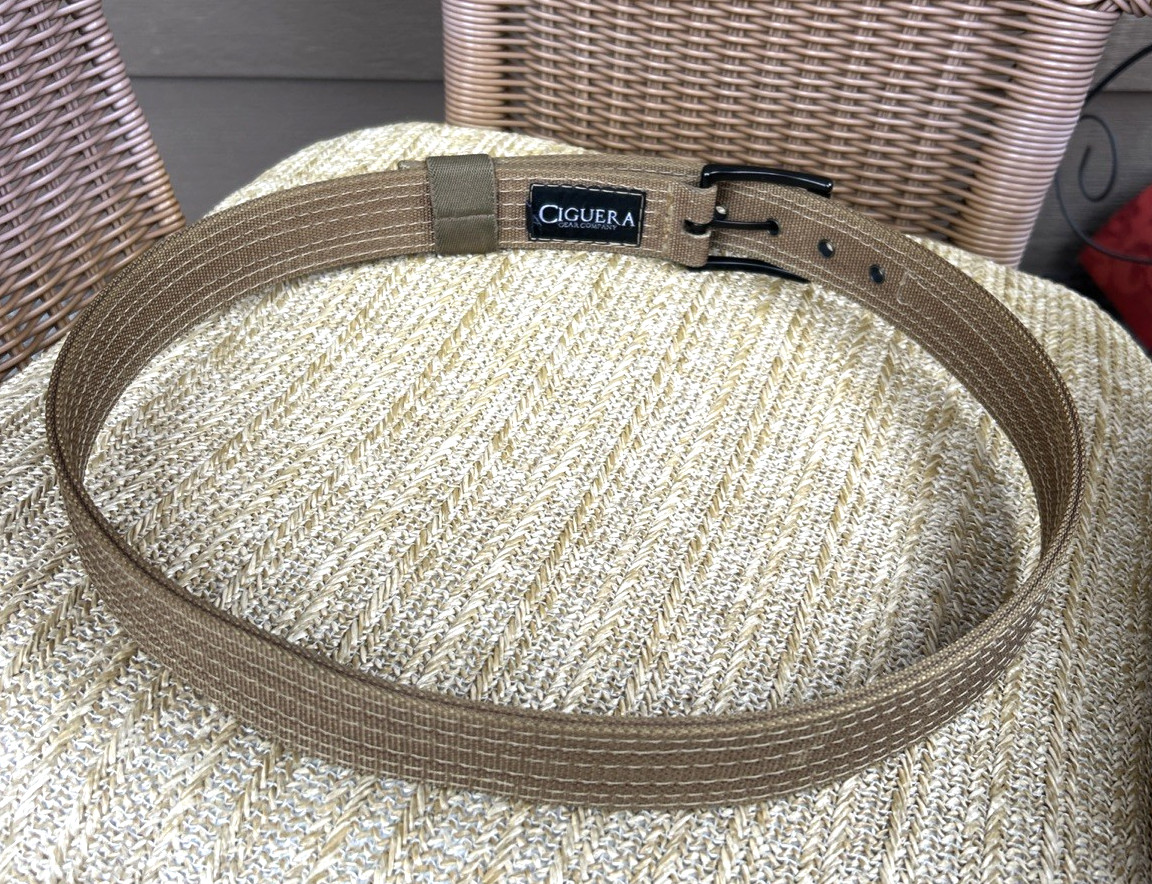 Ciguera Gear Company Dark Khaki Belt Size Medium Black Buckle Emissary EDC New