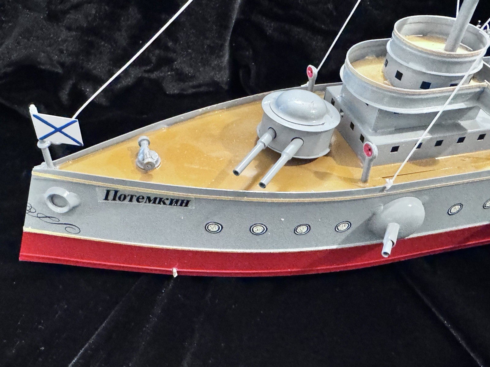 Tucher & Walther: Large Russian Battleship. Tin Reproduction c1970s