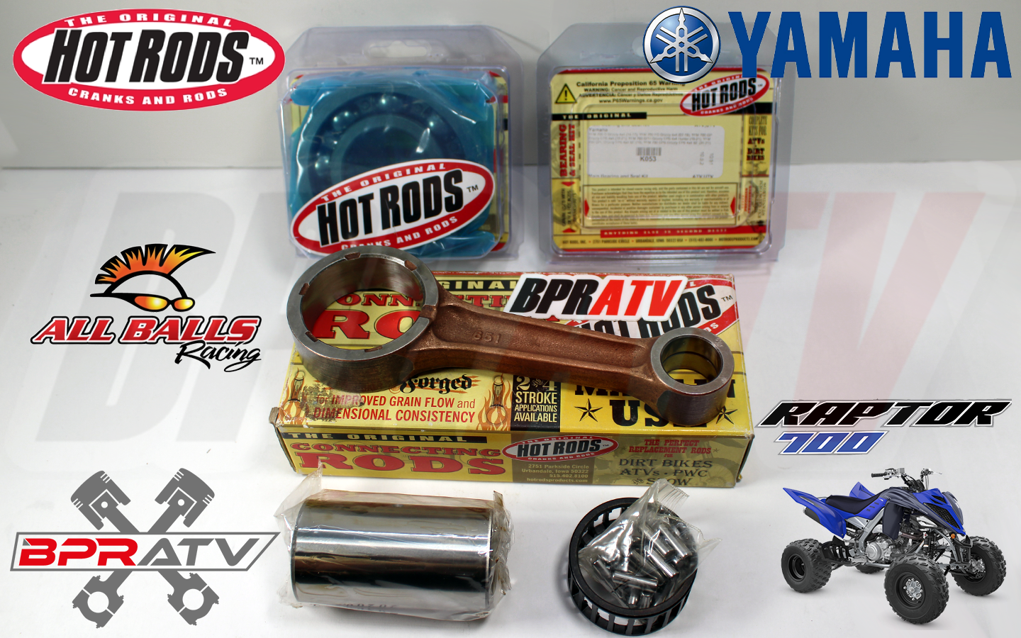 Yamaha Raptor 700 Hot Rods Connecting Rod Kit Hotrods Bearings Crank Rebuild Kit