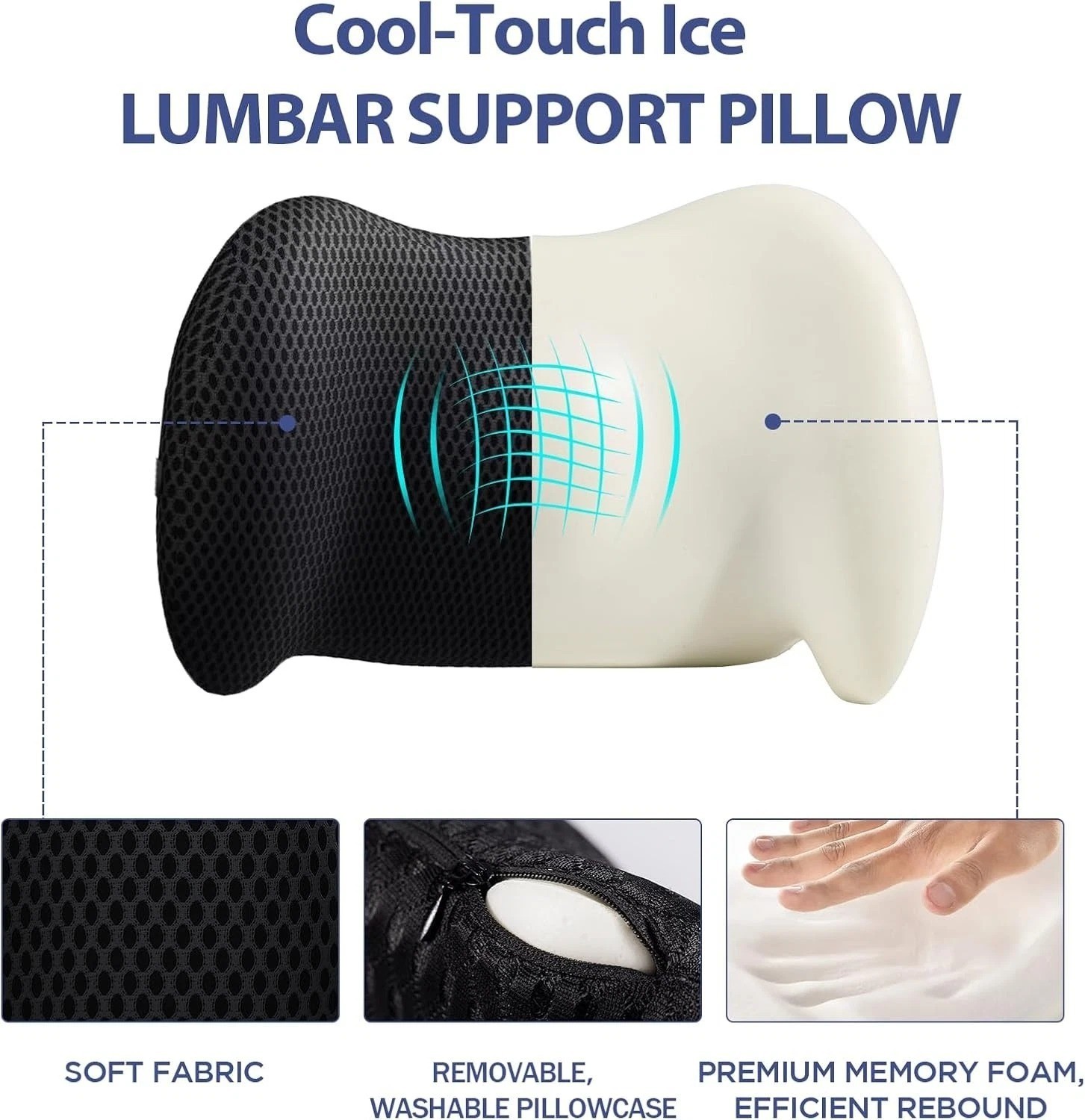 Lumbar Support Pillow for Office Chair, Car Lumbar Pillow Lower Back Pain Rel...