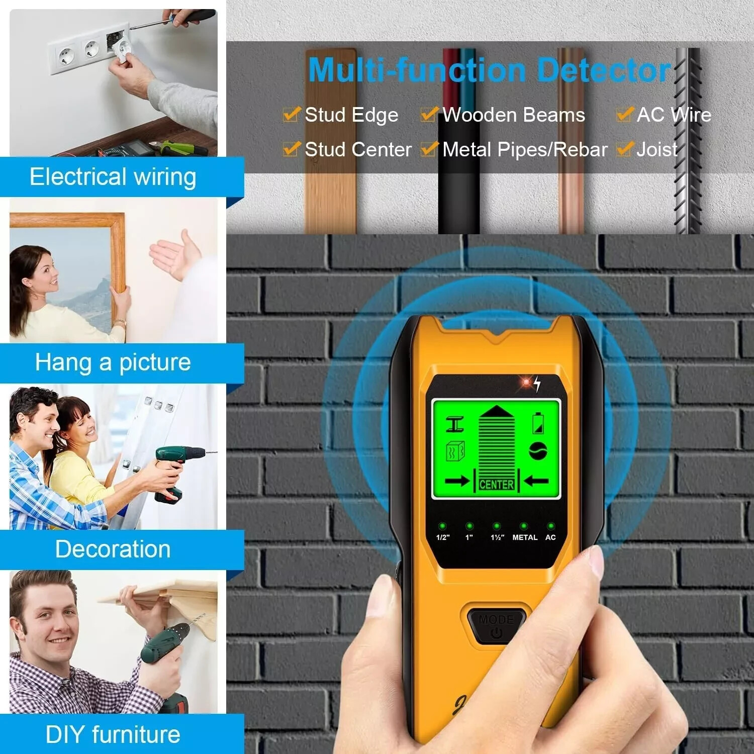 Stud Finder Wall Scanner, 5 in 1 Multifunction Stud Locator Free Shipping