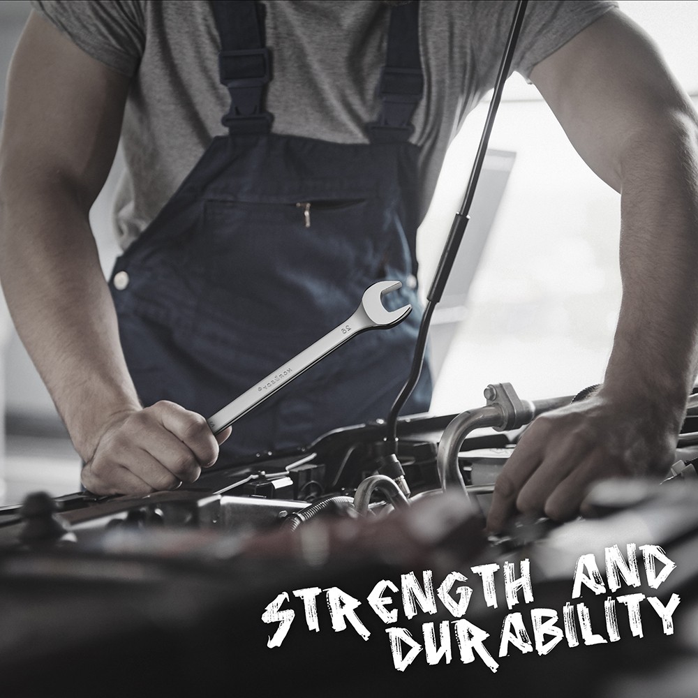 6PC Large Wrench Set with Rolling Pouch 23, 24, 26, 27, 30, 32mm 12 Point 15°