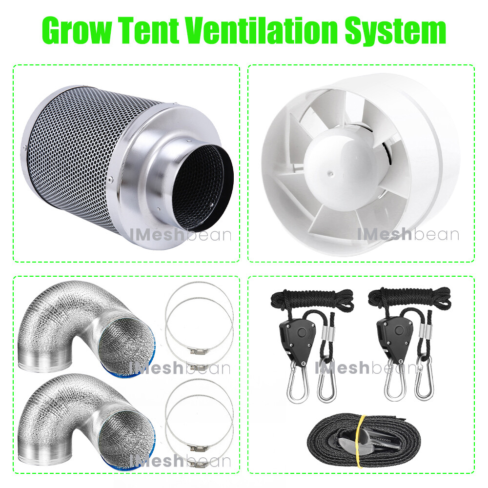 Complete Grow Tent Kit w/LED Full Spectrum Grow Light+Air Filter Kit+Duct Fan