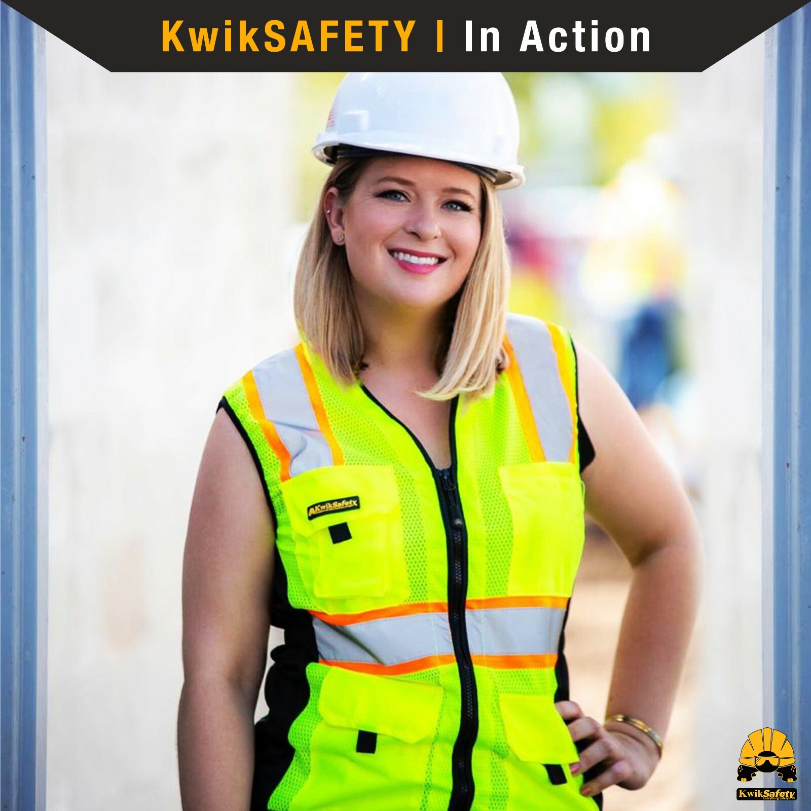 KwikSafety FIRST LADY Class 2 ANSI PPE Hi Vis Surveyor Women's Safety Vest