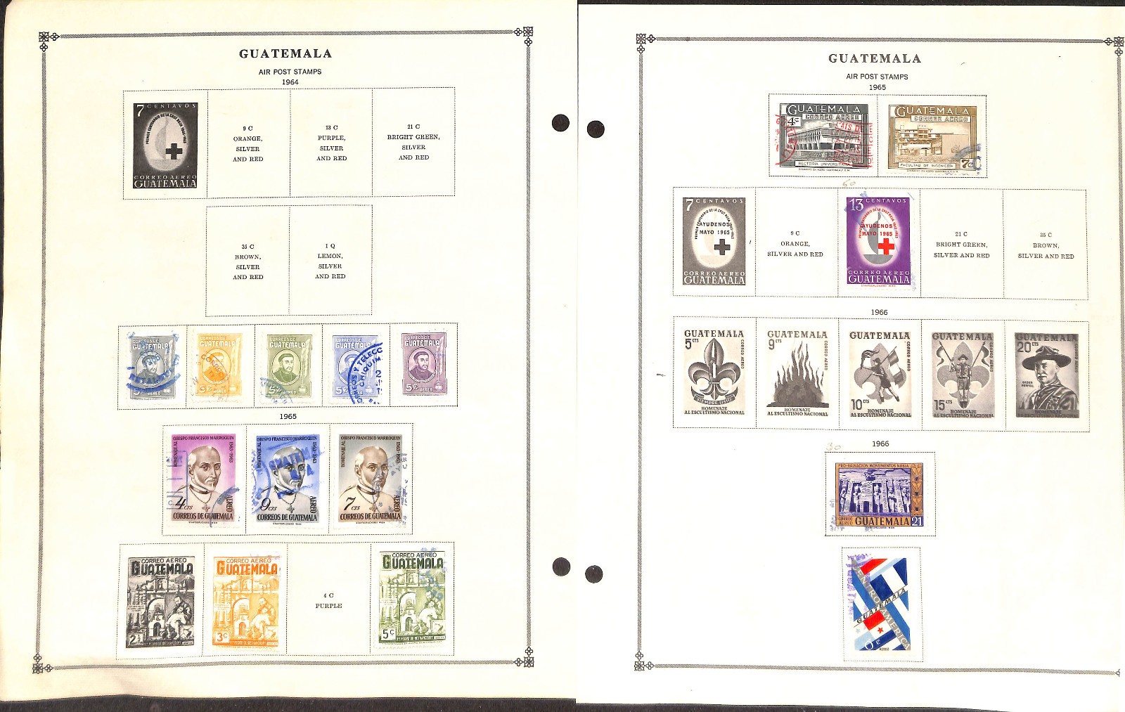 Guatemala Stamp Collection on 50 Scott International Pages, 1871-1976 (BA)