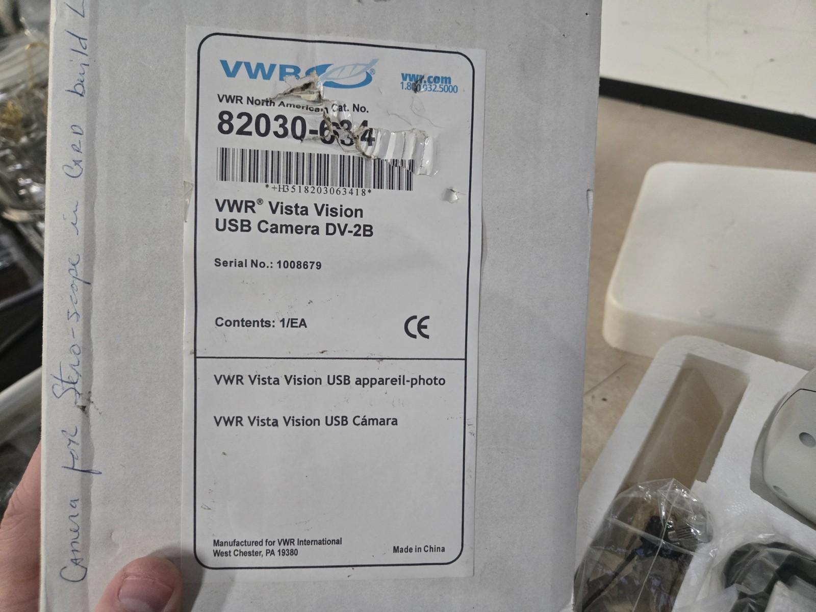 New Open Box VWR Vista Vision USB Camera DV-2B 82030-634