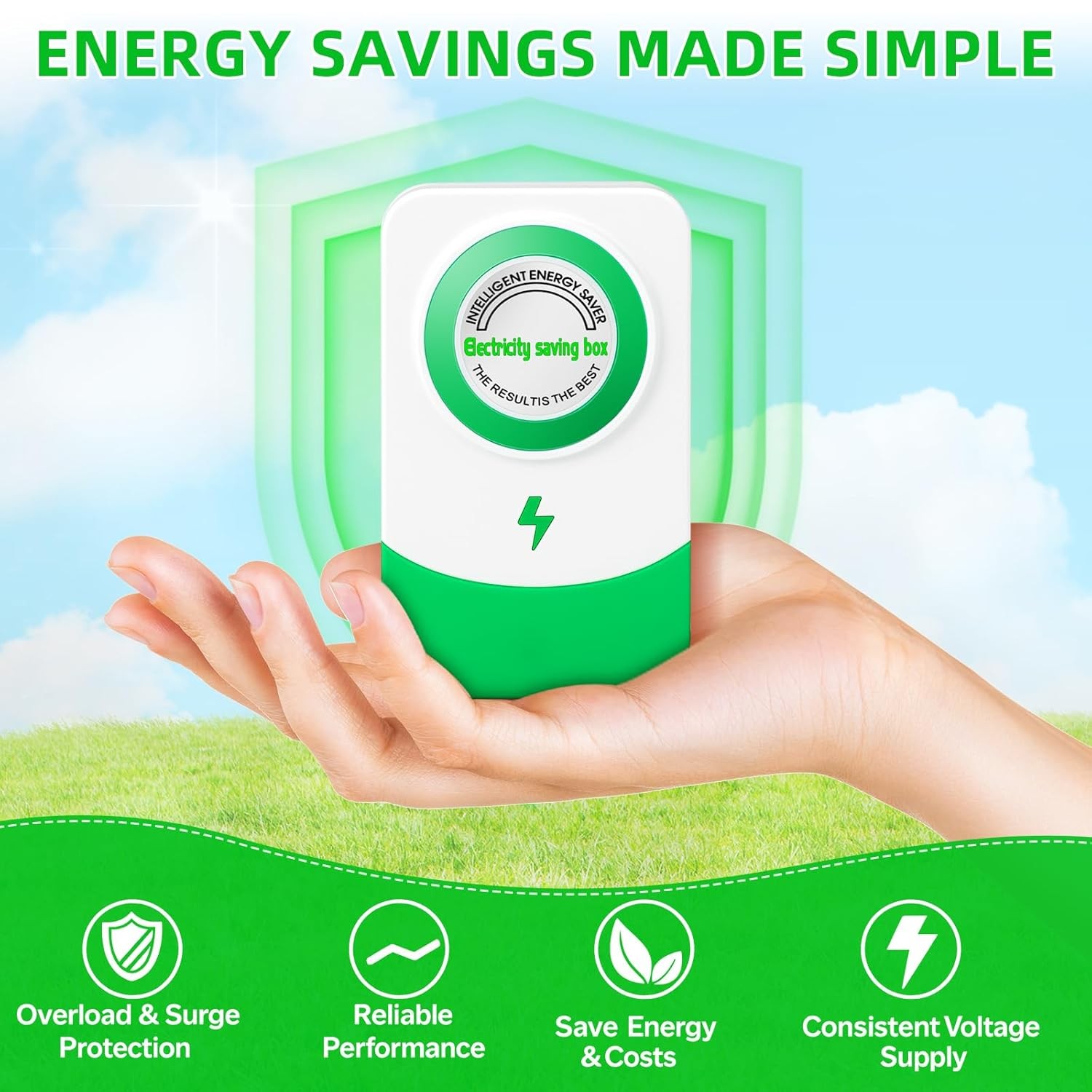 2 Pack Electricity Saver Power Saving Box Energy Saver Household Device