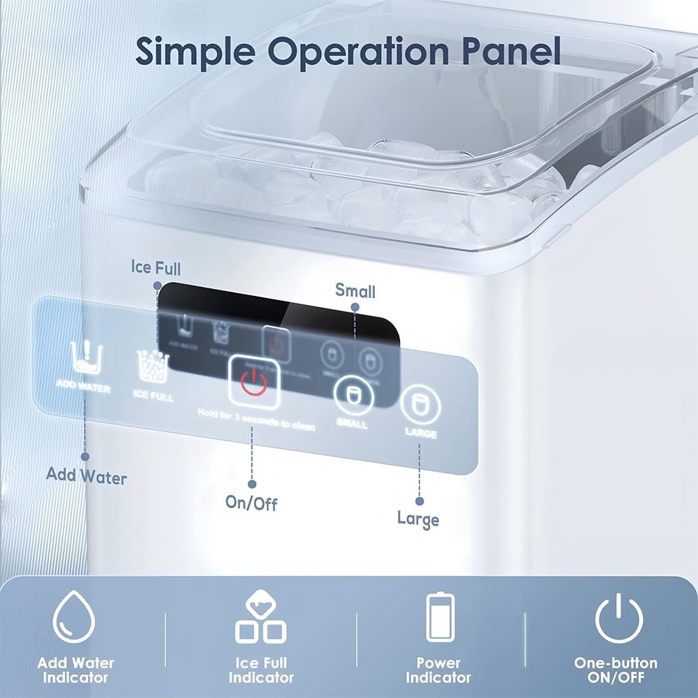 Portable Compact Ice Maker for Home - Mini Freezer with Fast Ice Production