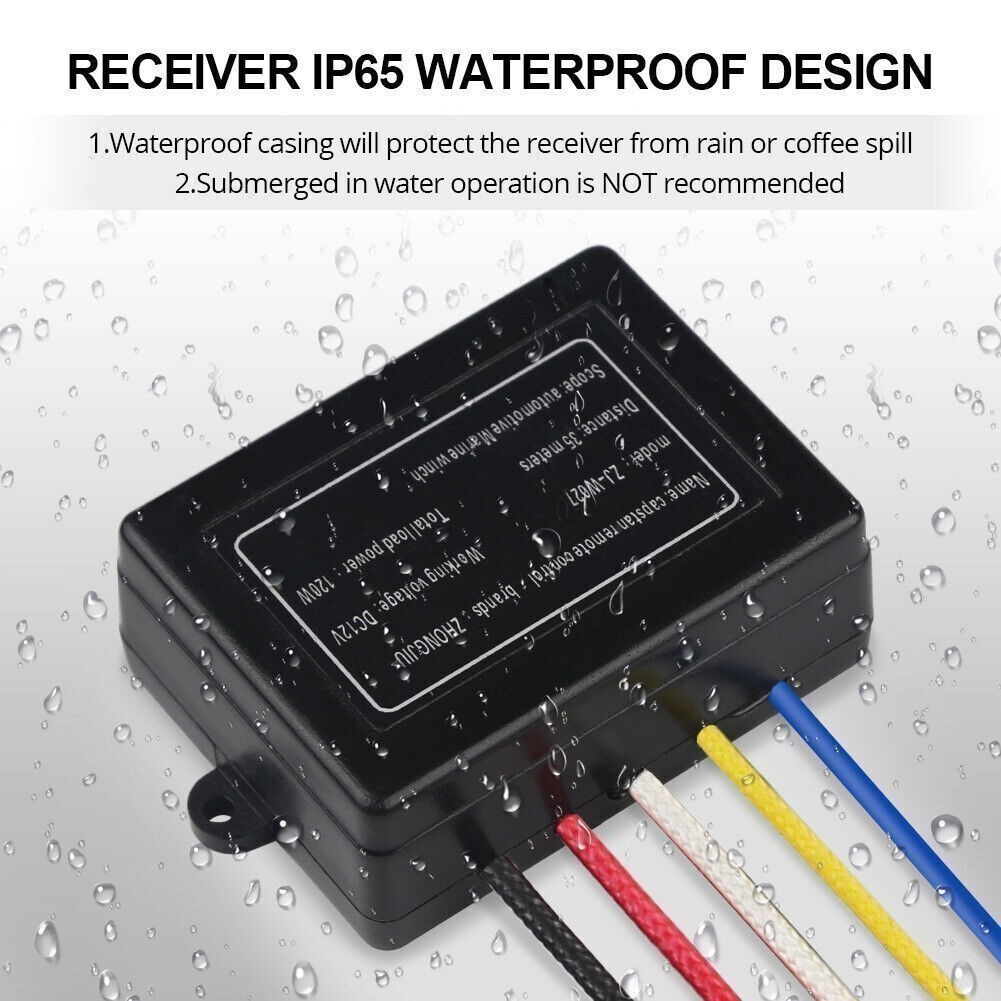 12V 500A Winch Control Solenoid Relay Contactor With Wireless Winch Remote Kit