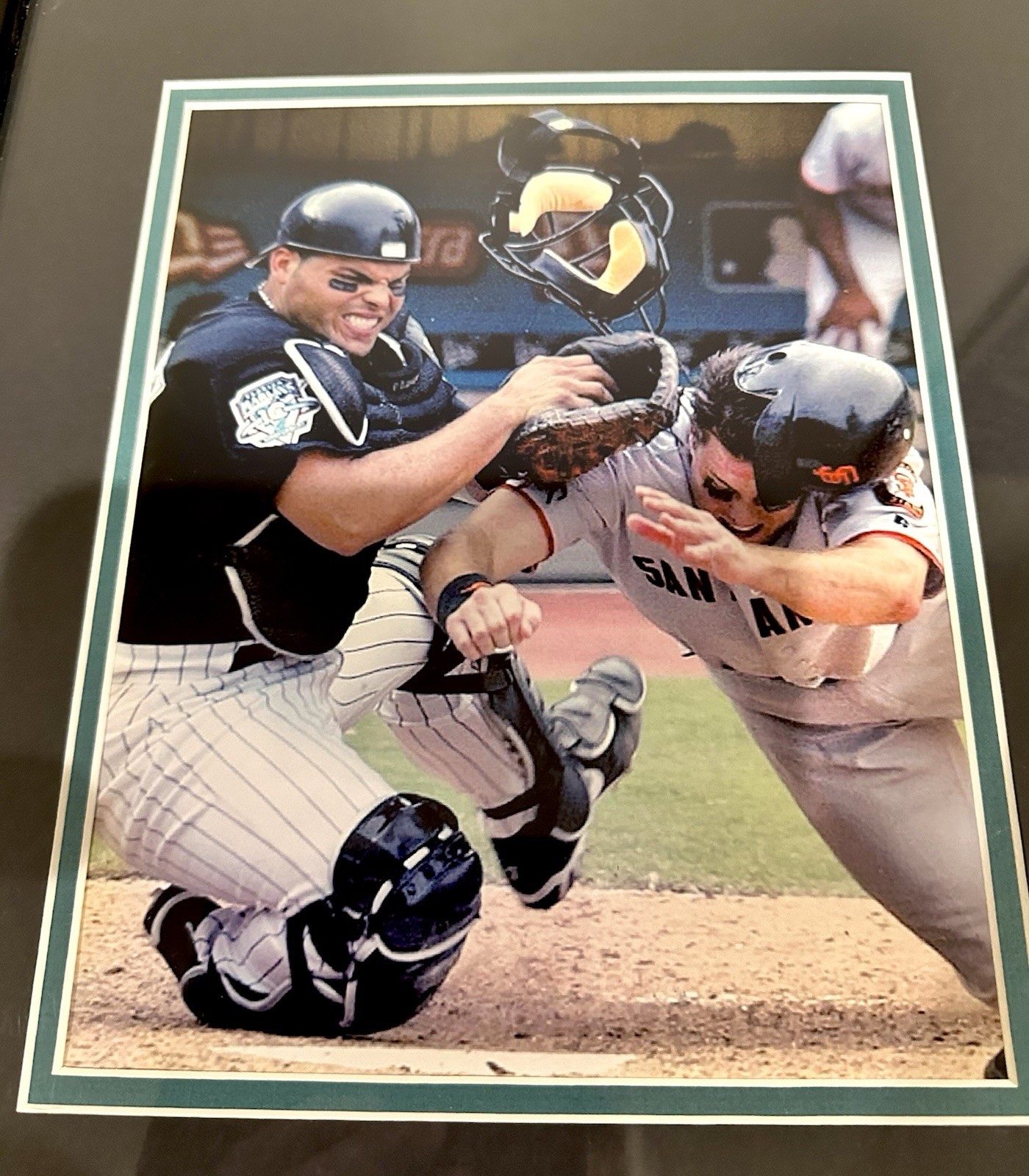 Ivan Rodriguez Florida Marlins Game-Used 1983 NLDS Base & Ball Framed Display