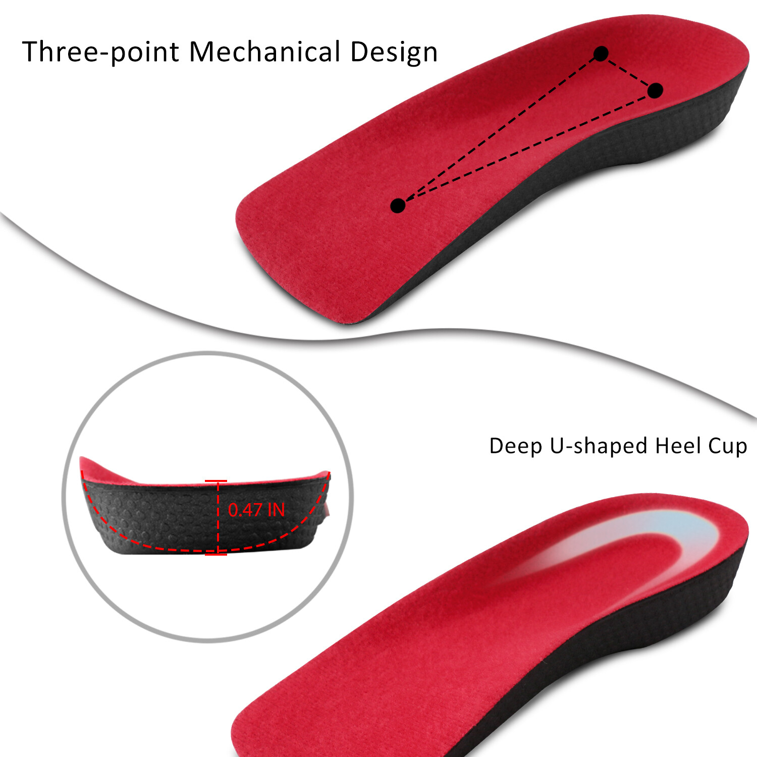 1/2/3Pair Orthotic Shoe Insoles Inserts Plantar Fasciitis Flat Feet Arch Support