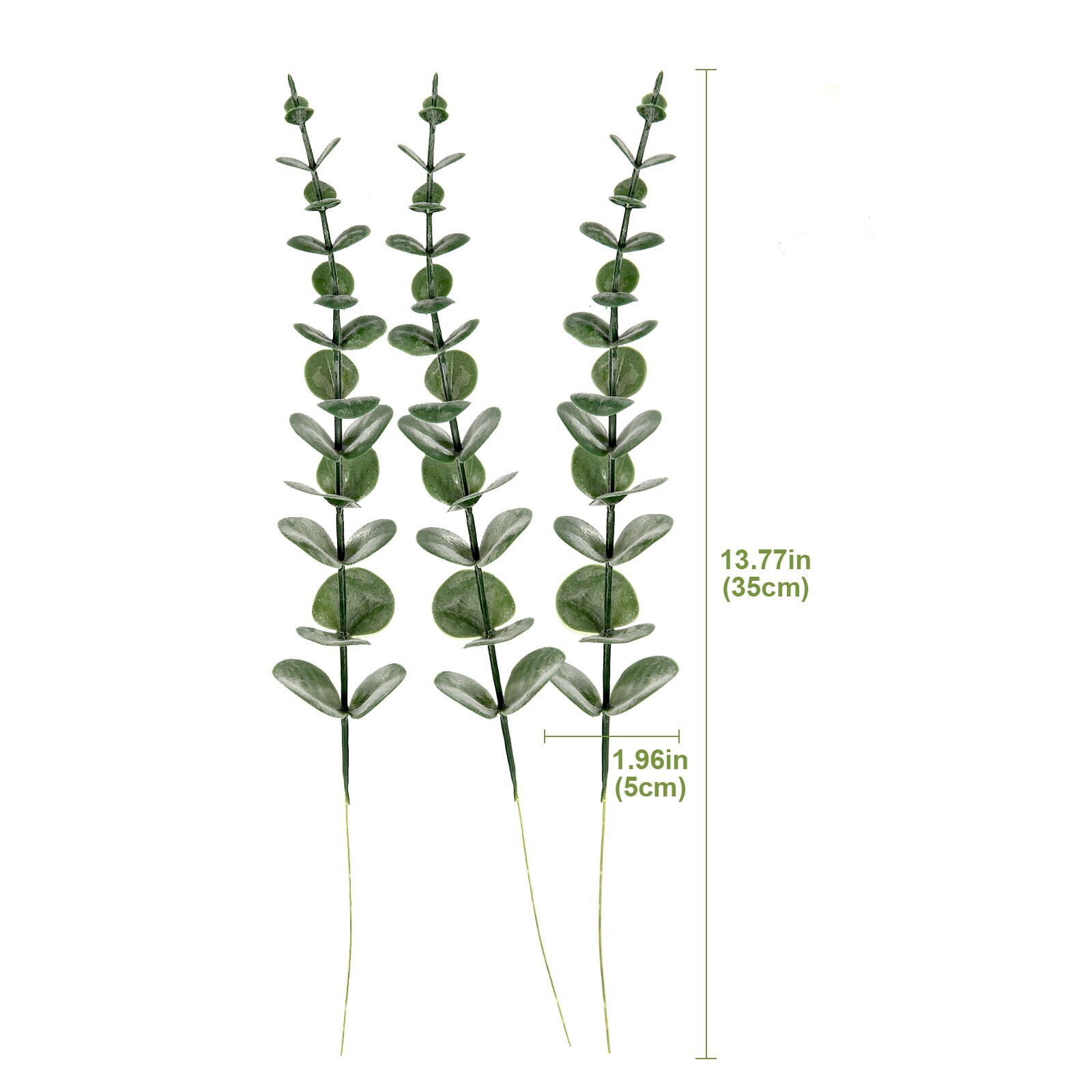 EZFLOWERY 12 Pcs Artificial Eucalyptus Leaves Stems Real Touch Green Leaf