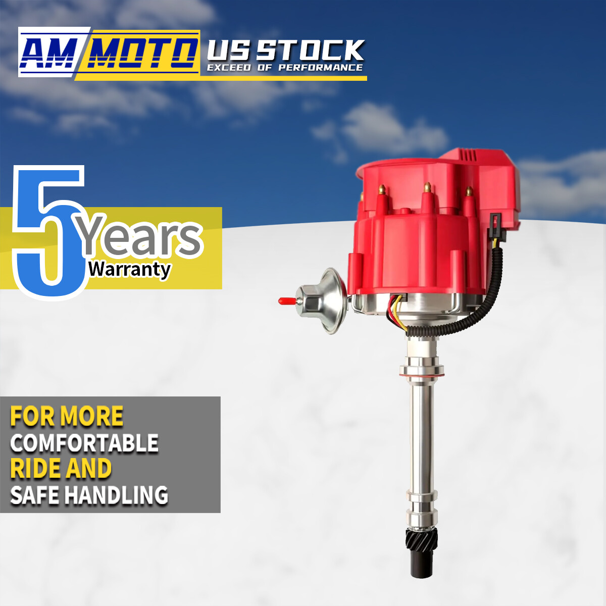 SBC Chevy Performance HEI Distributor Red Cap Super Coil 305 350 400 Small Block