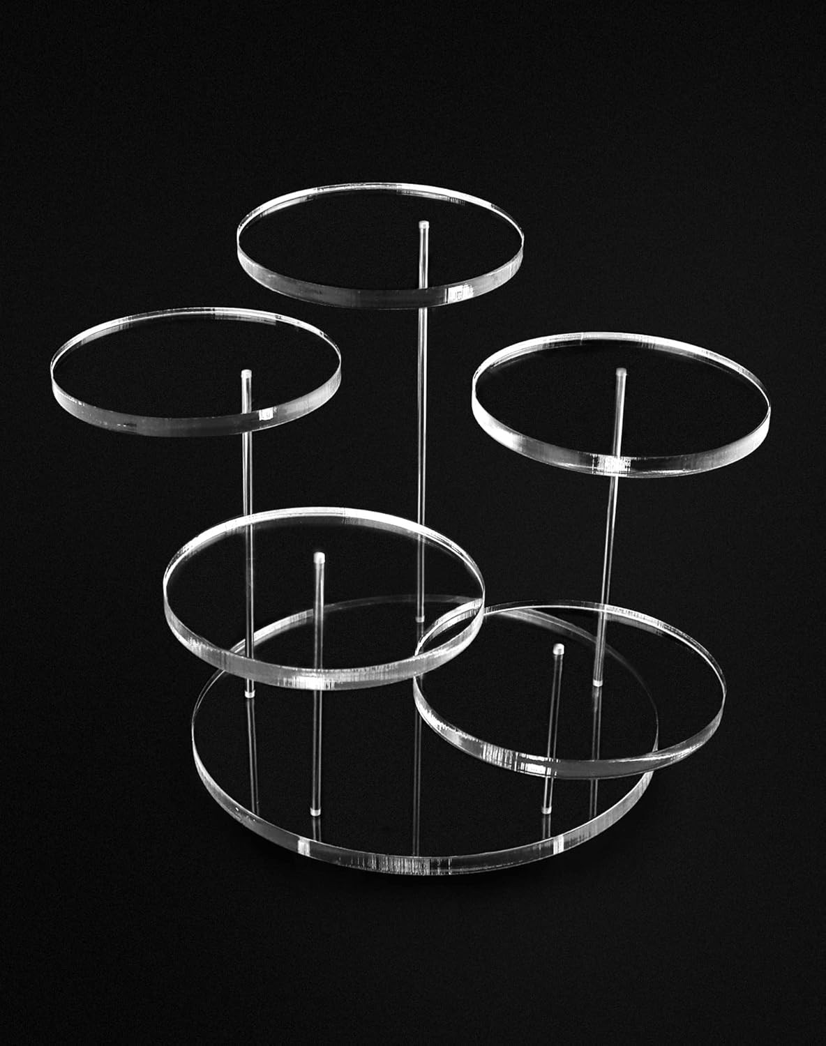 round Acrylic Products Display Riser Stands, 5 Tier Displaying Risers Display St