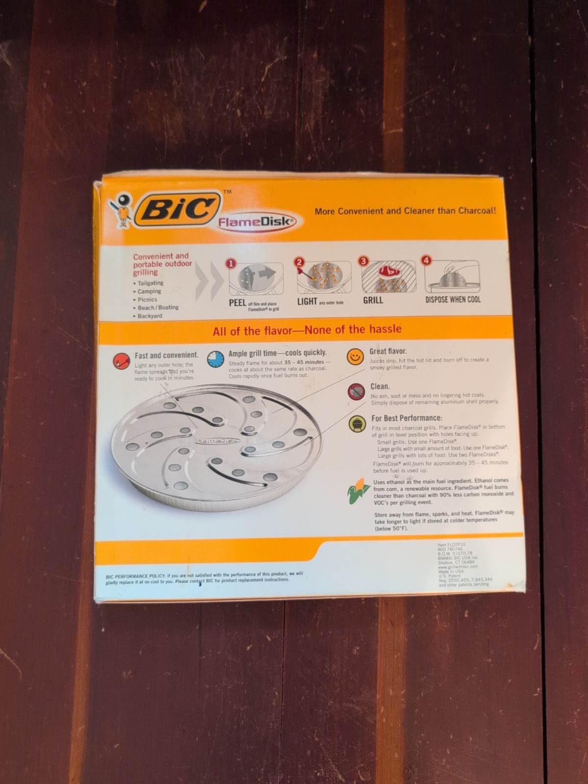 Bic Flame Disk For Portable Outdoor Grilling Charcoal Tailgating Prepper NOS