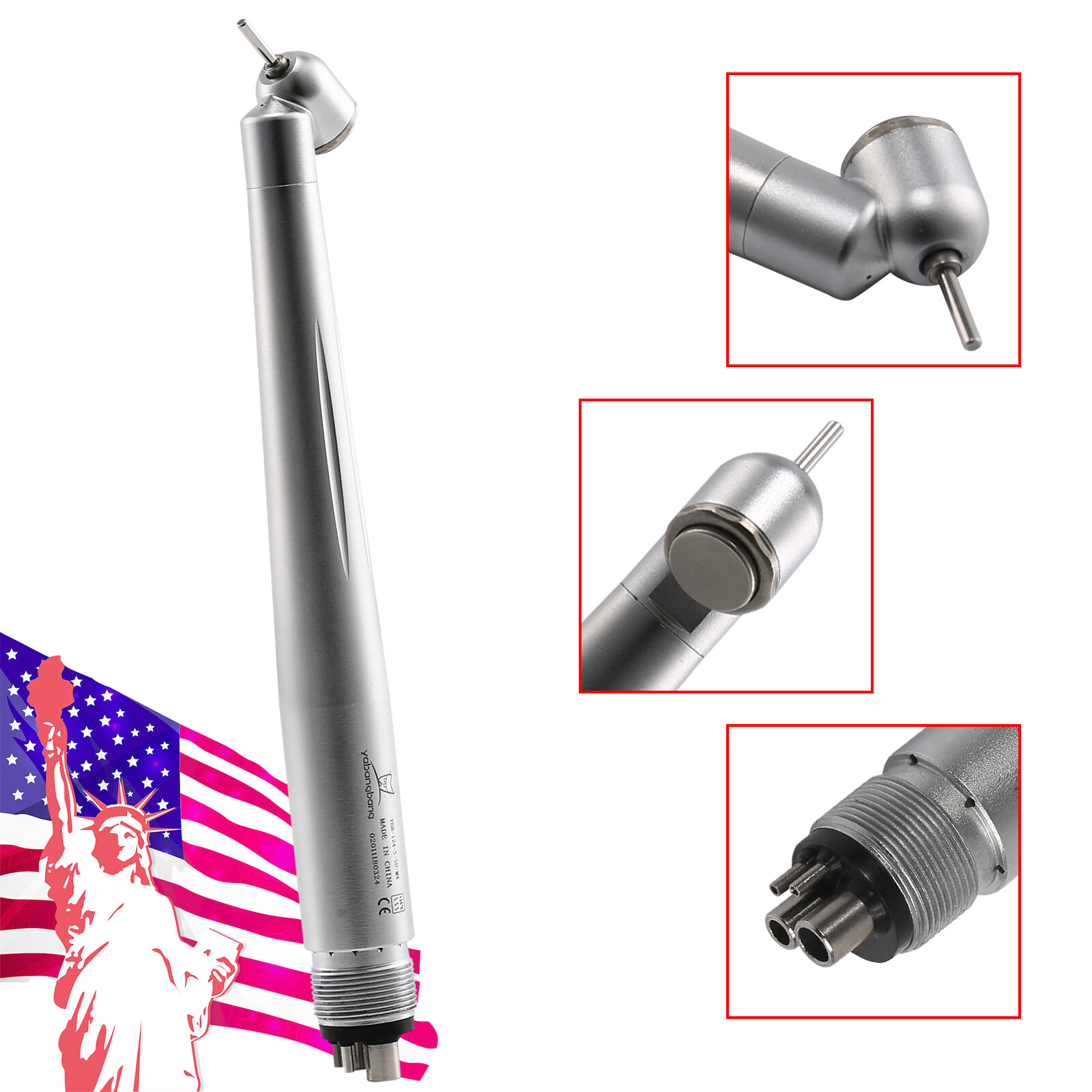 Yabangbang Dental LED/No LED 45 Degree Surgical High Speed Handpiece Push 4 Hole