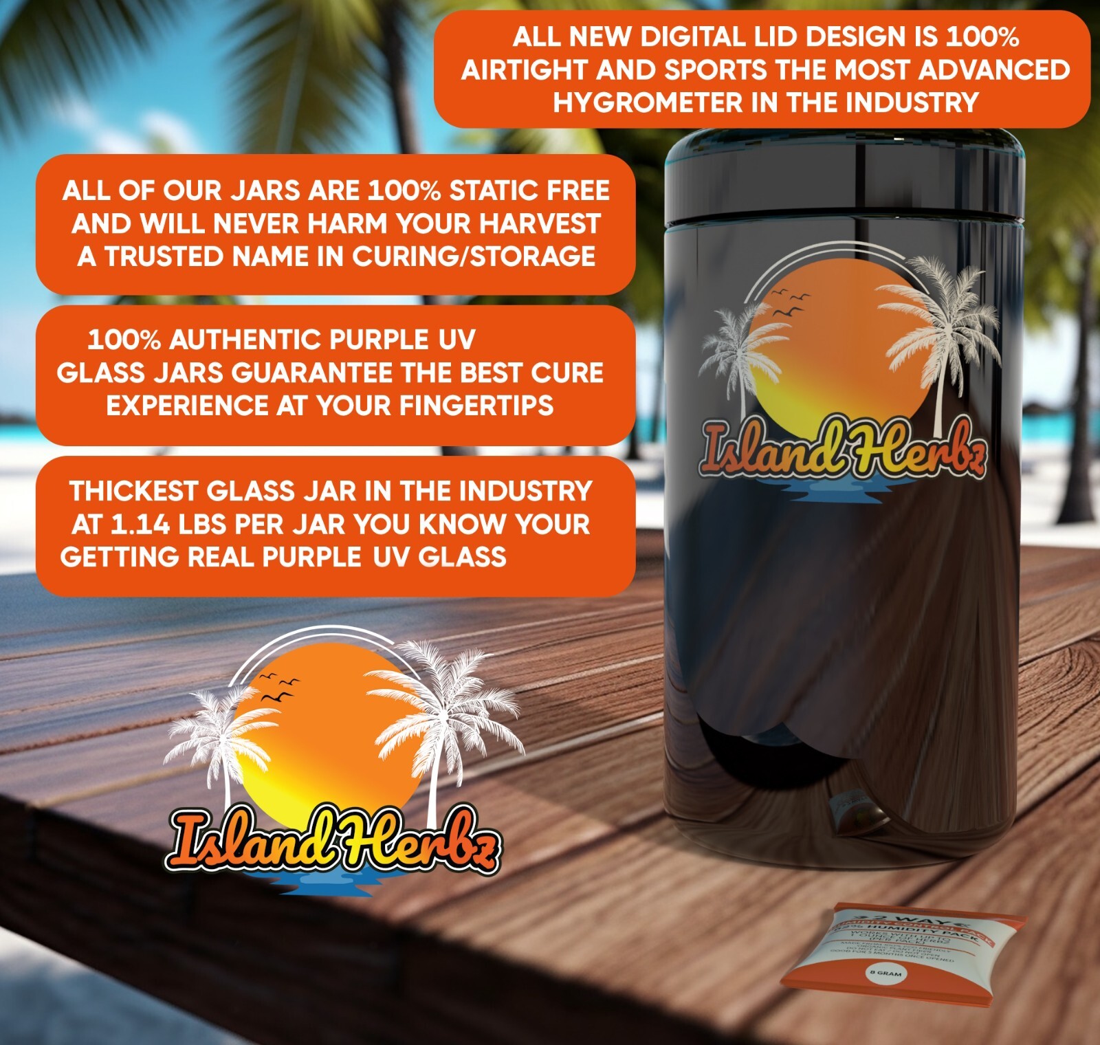 Airtight Smell-Proof 1 Oz Premium Bio-Photonic Cure/Stash/Storage Jar (1 Pack)