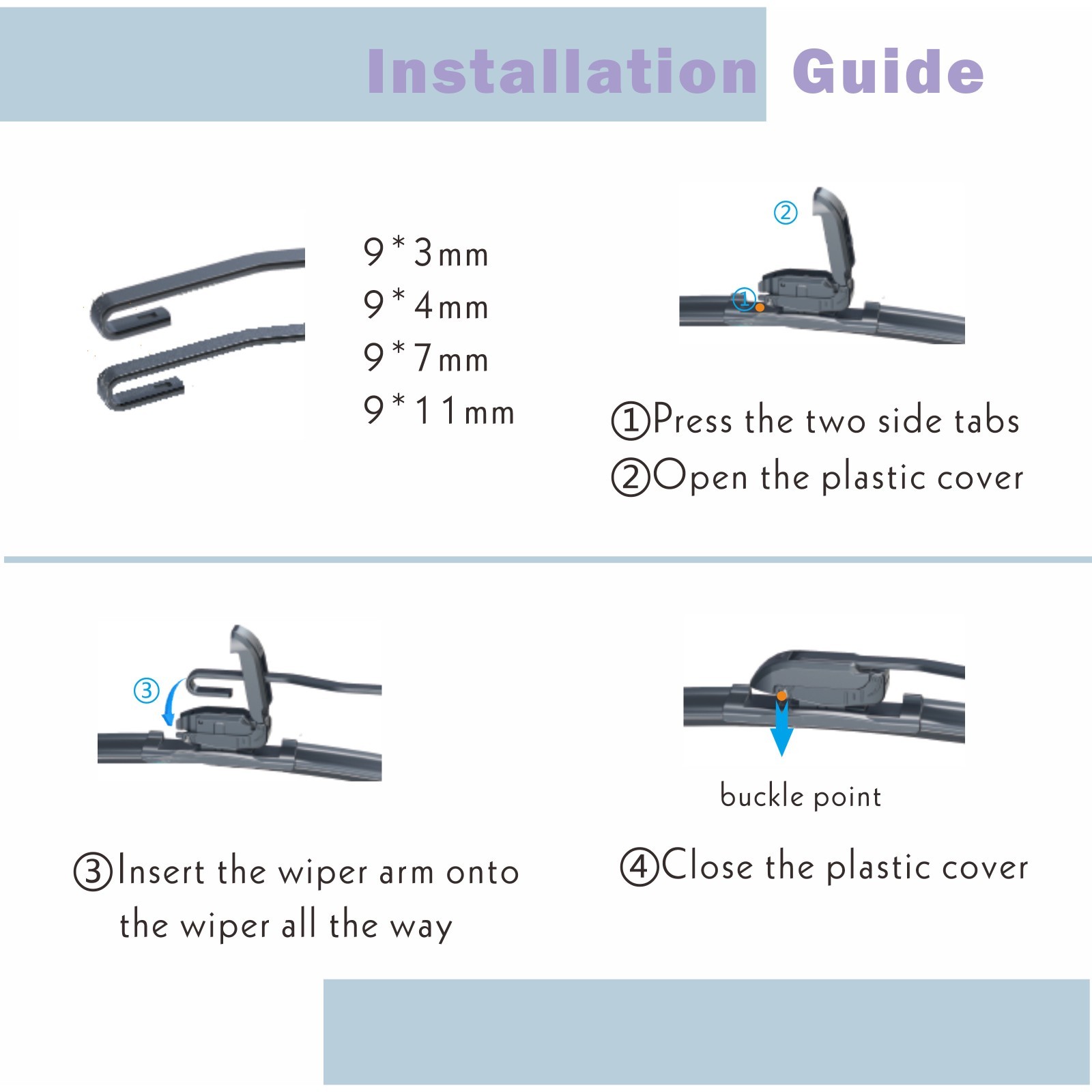 2,Wipers Blades 26" And 16" for Honda CR-V 2012-2016 All-seasons Front