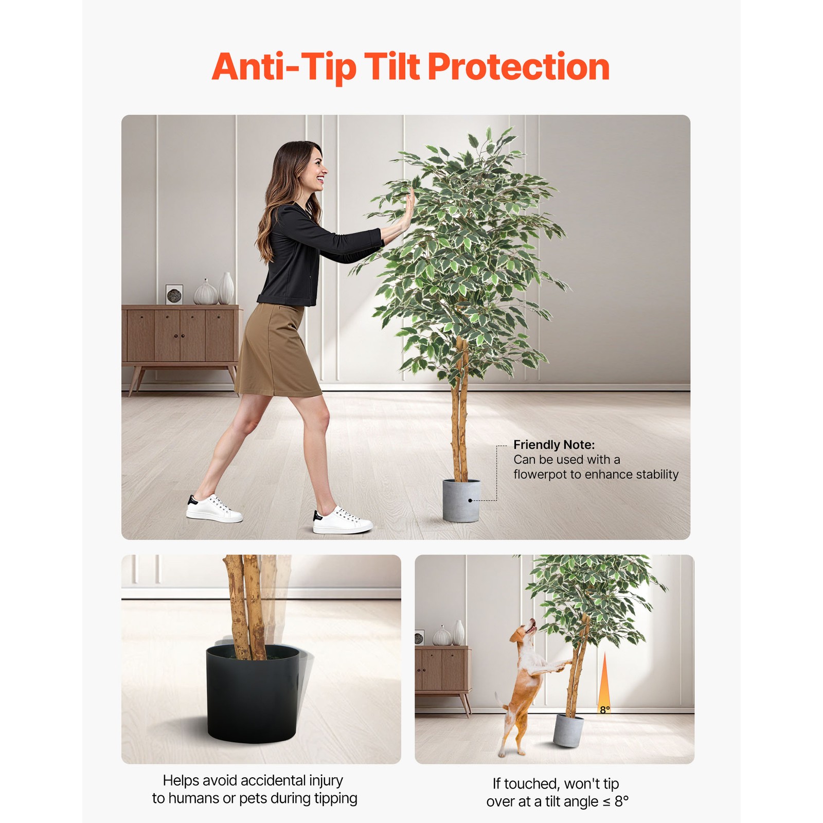 Uimoso 5FT Artificial Ficus Tree Faux Plant for Indoor Decor