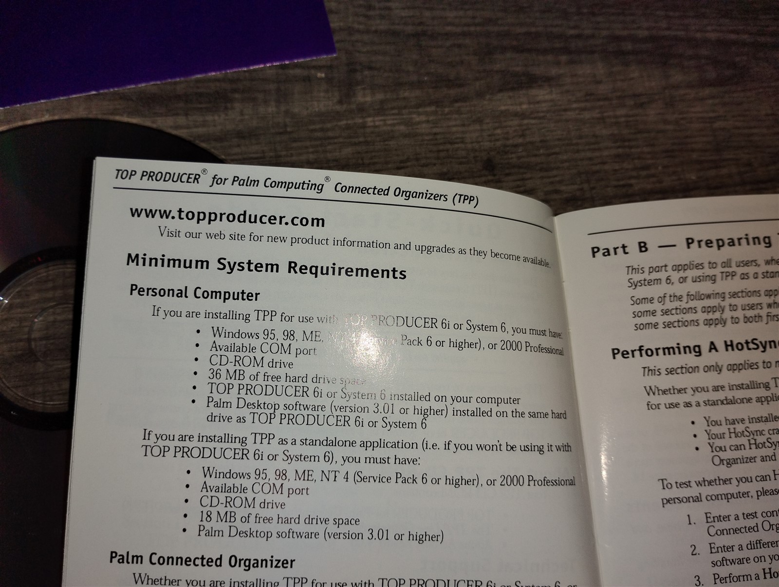 Top Producer for Palm Computing Connected Organizers Version 2.001 CD-ROM 2002