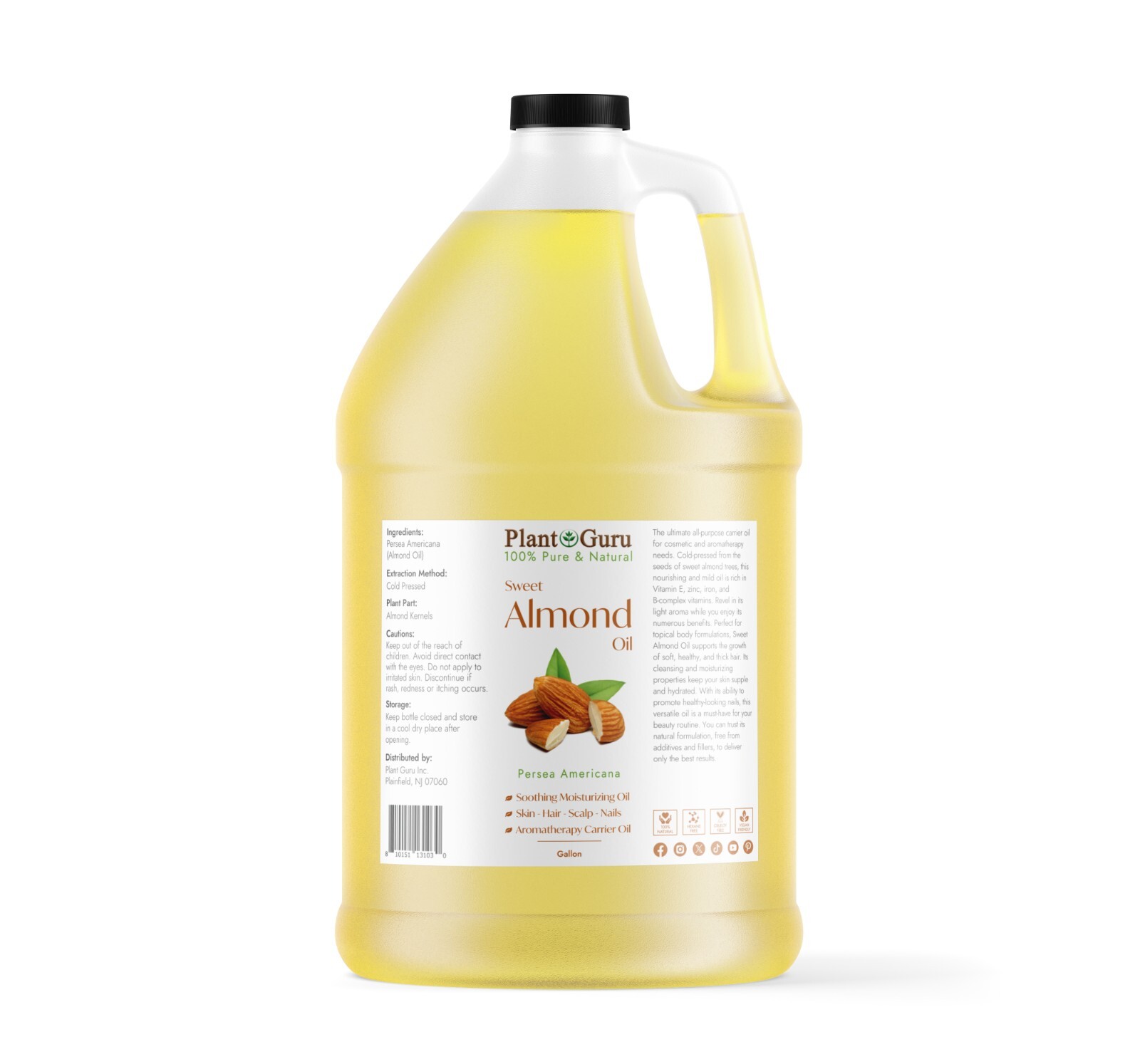 Carrier Oil Gallon Bulk Wholesale Pure Natural Cold Pressed Skin Hair Massage