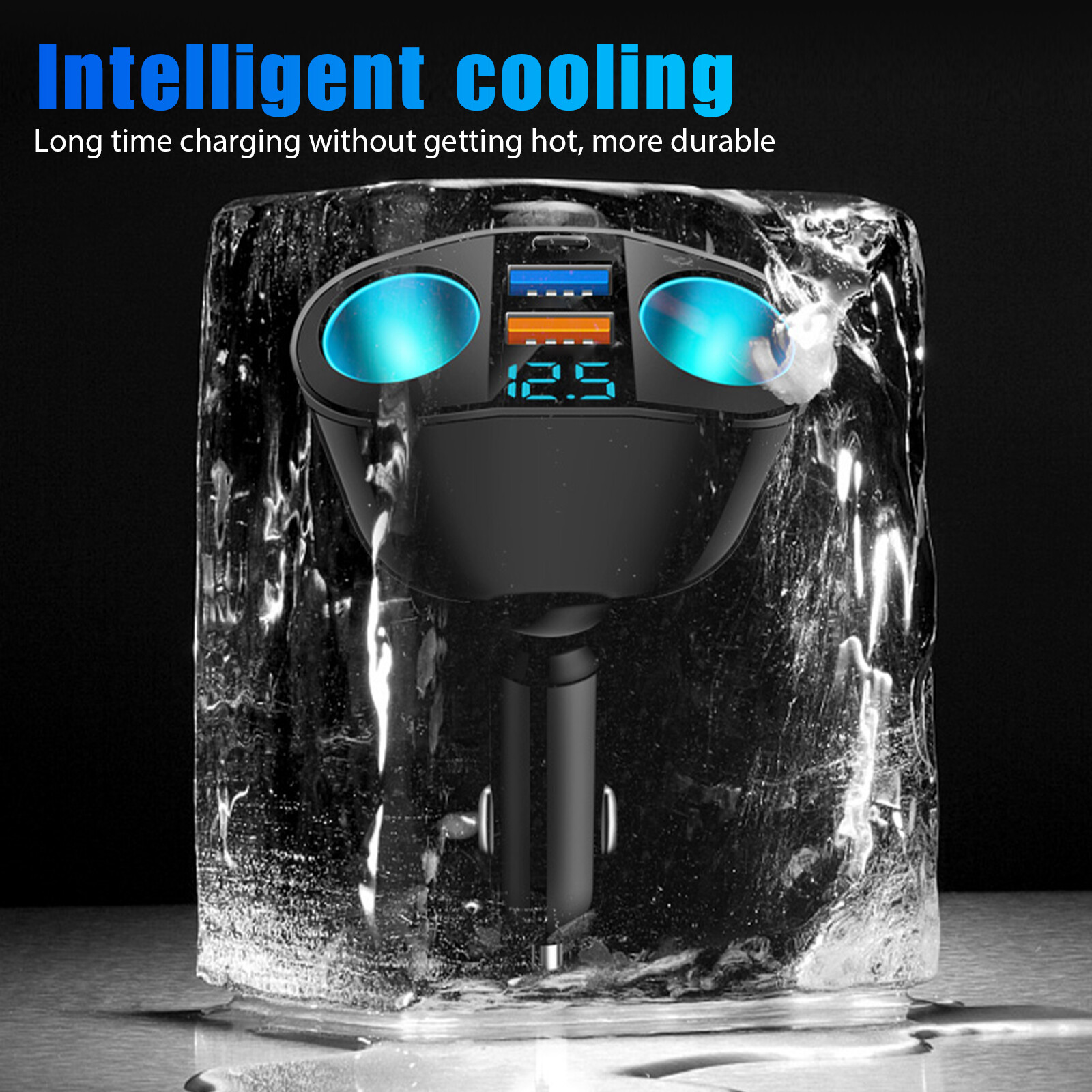 Outlet 12V Dual USB Car Cigarette Lighter Socket Splitter Power Adapter Charger