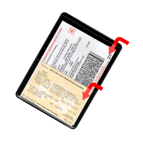 Auto Insurance Registration ID Card Holders Black-Plastic Front Double Pocket