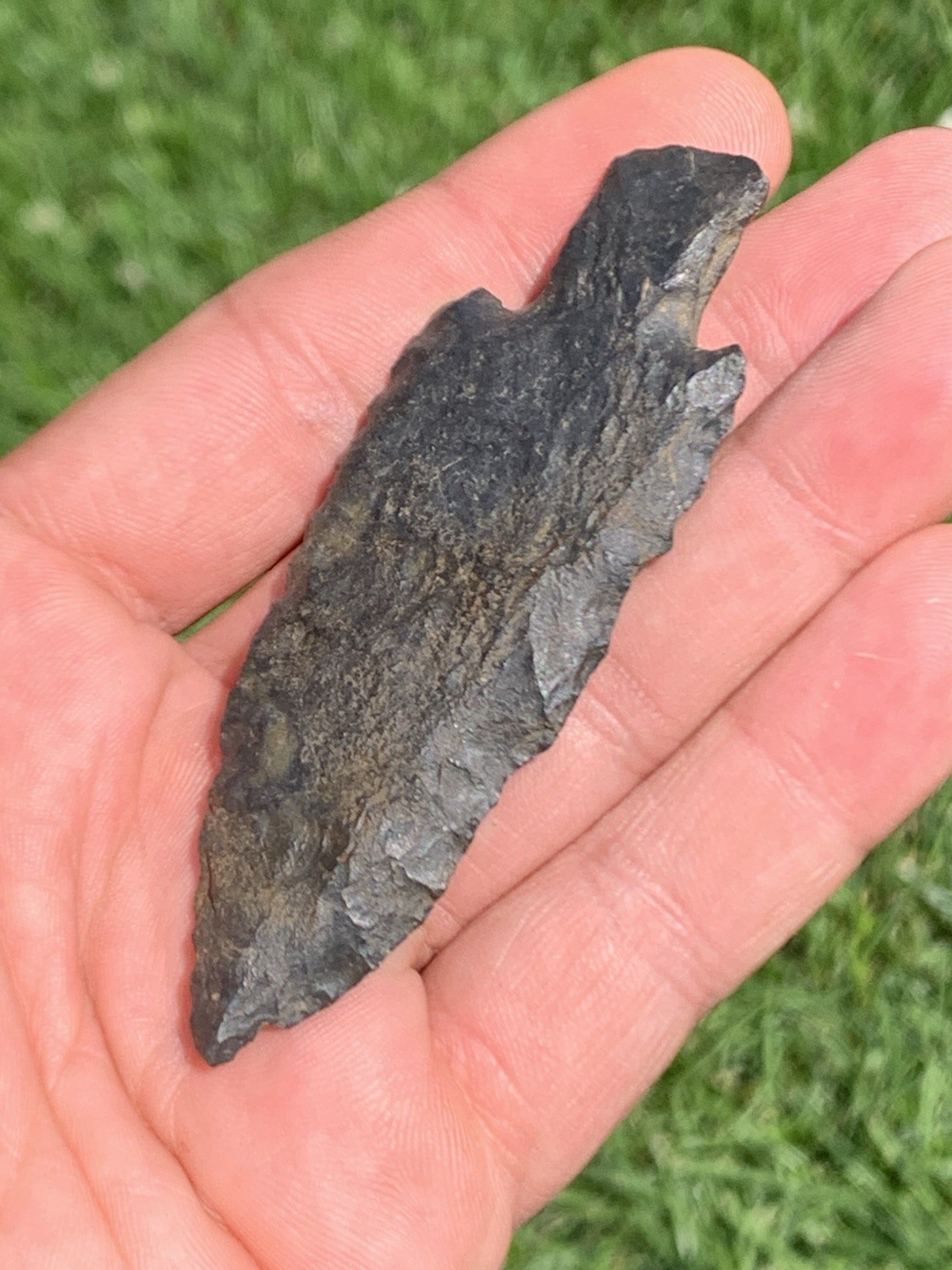 Authentic Buck Creek Arrowhead 3 1/8 Jefferson Co Ohio Black Chert Good Form