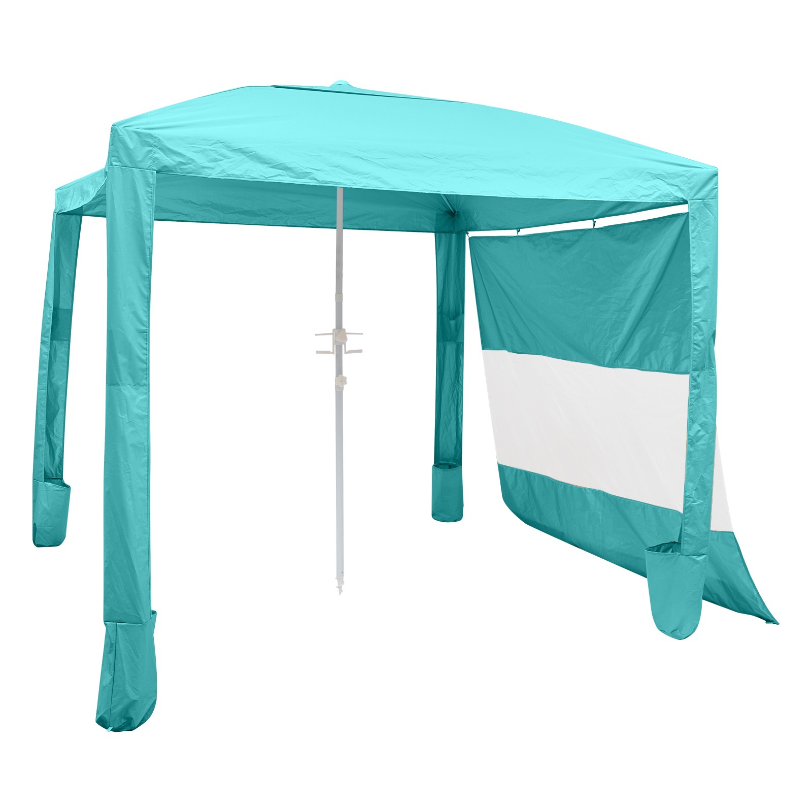 Uimoso Beach Cabana Canopy with Side Wall & Carry Bag, 8 x 8 ft, UPF 50+, Green