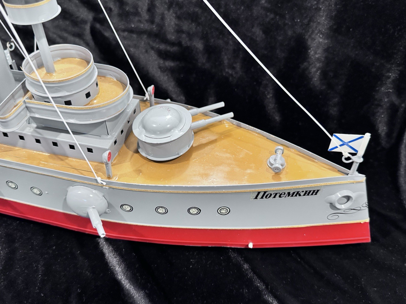 Tucher & Walther: Large Russian Battleship. Tin Reproduction c1970s