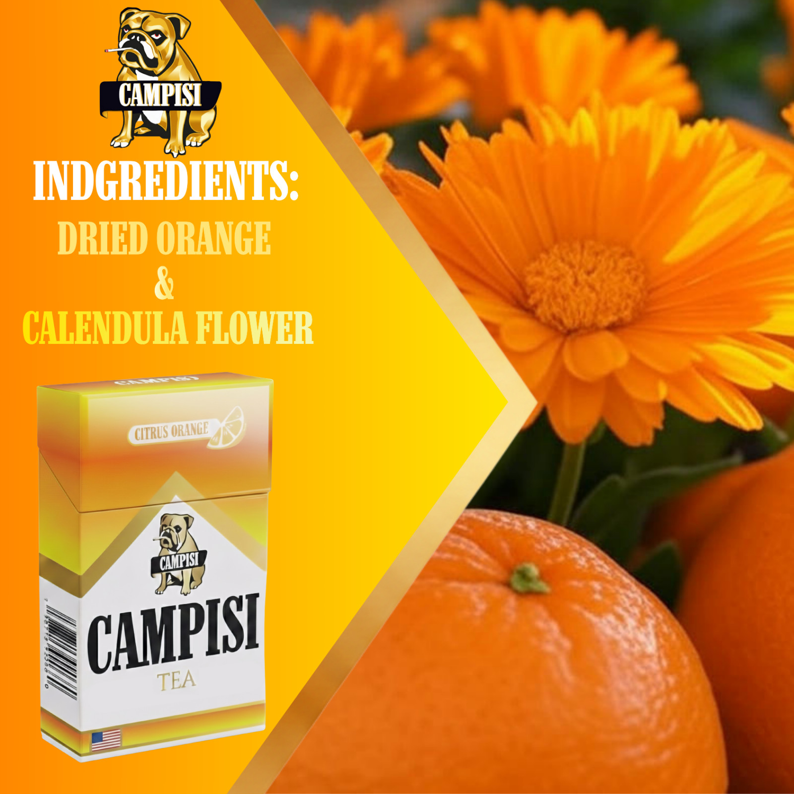 Campisi Mullein 10 Boxs - USA made - Campisi purely Calendula & sundried orange