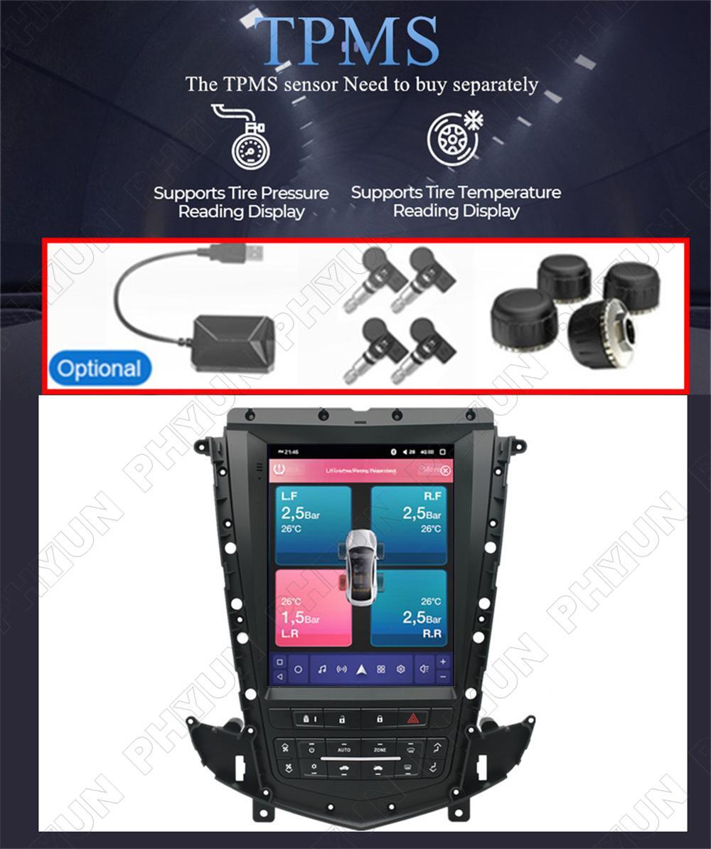 9.7'' Vertical Stereo Radio Android 11 GPS Head Unit For Cadillac SRX 2009-2012