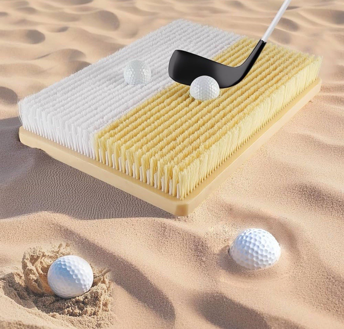 Golf Bunker Practice Mat–Dual Sand Trap Trainer with Shallow&Deep Pit Simulation