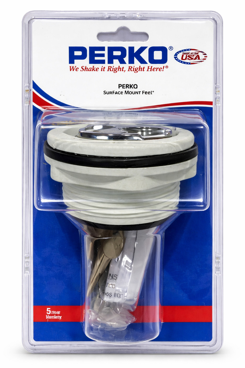 Perko 1091DP1WHT Surface Mount Lock White Plastic & Chrome Boat Hatch Lock USA M