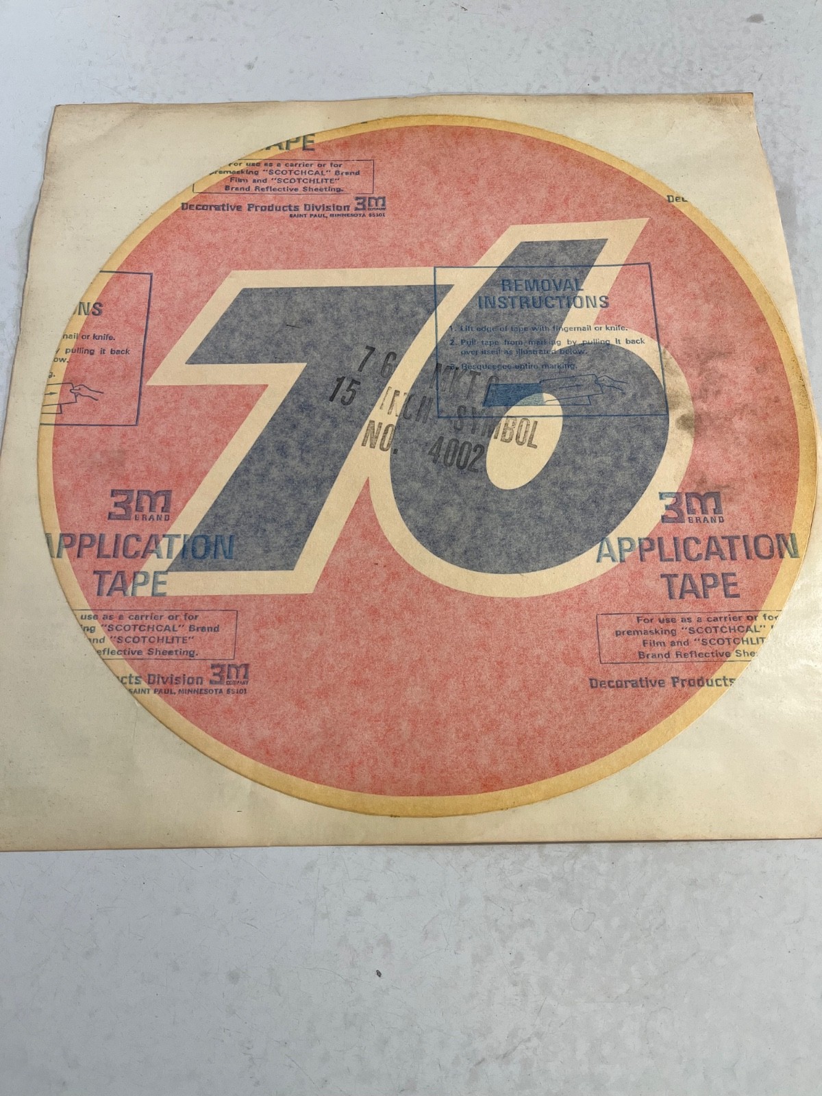 Union 76 Marketing Decal NO. 4002 15"in NOS 1975