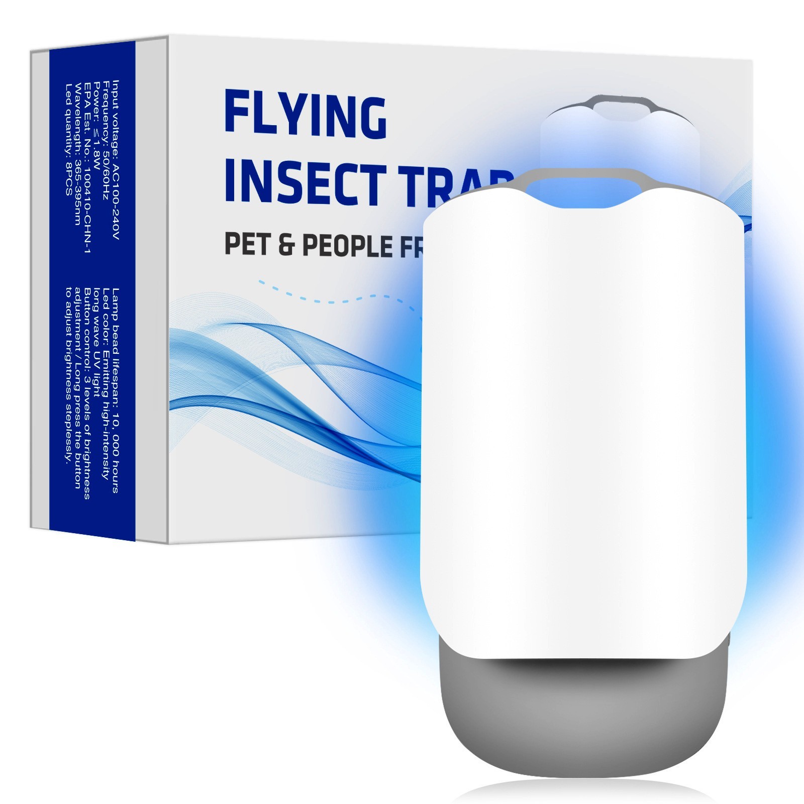 Indoor Plug-In Fruit Fly Insect Trap for Flies, Gnats, Bugs, Dimmable UV Light