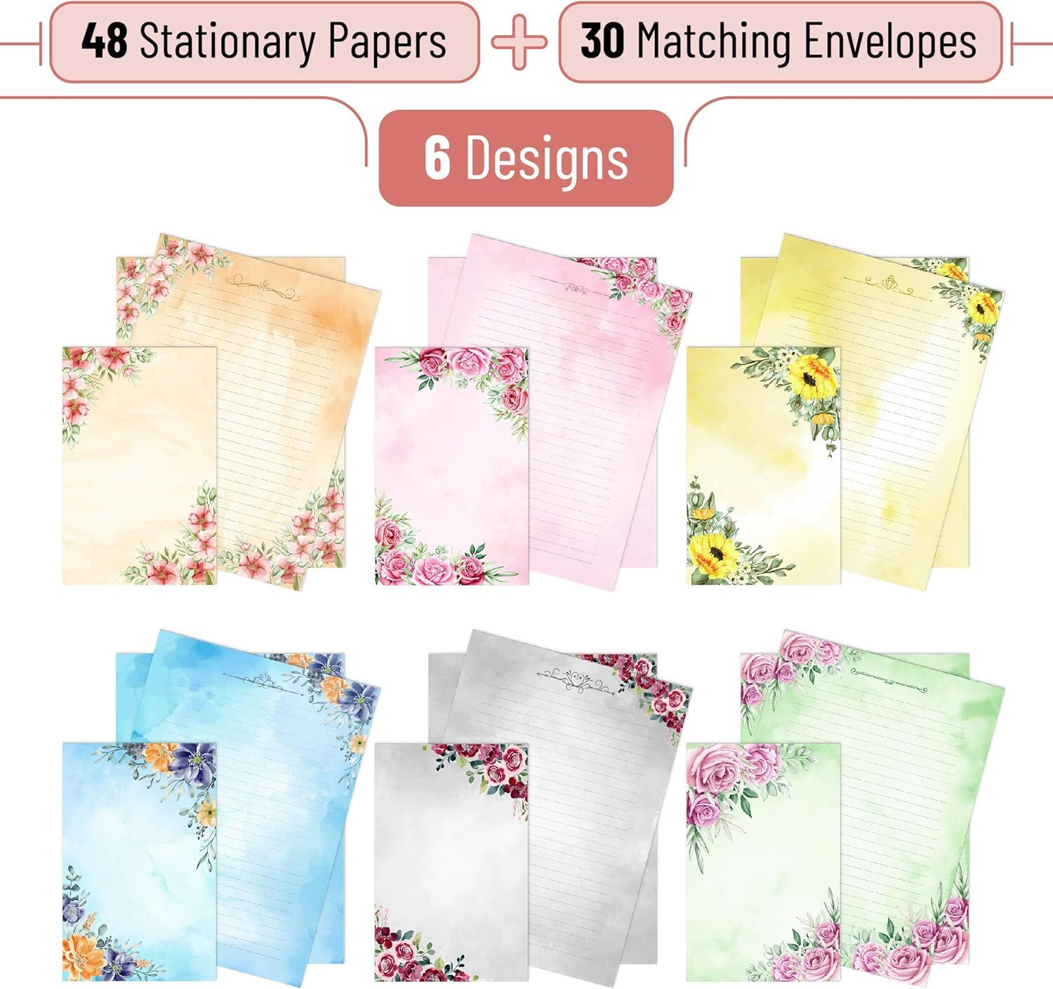 Letter Writing Paper - Lined Stationary Paper and envelopes Set - Letter Stat