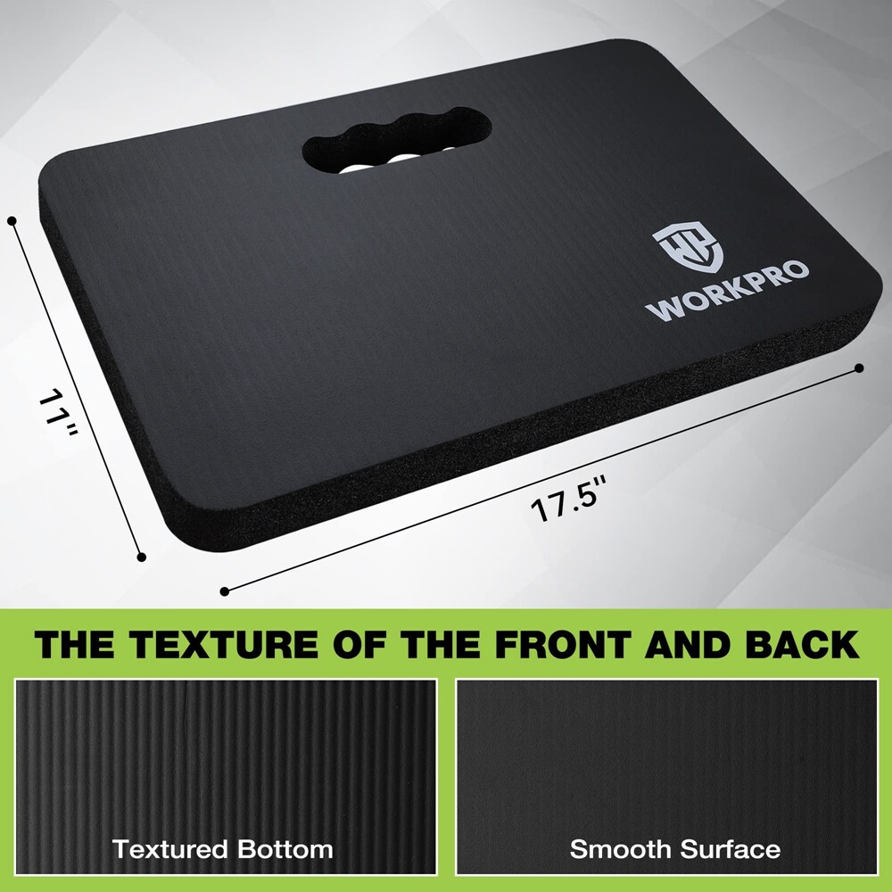 WORKPRO 2-Pack Extra Thick Kneeling Pad Soft Foam Cushioning for Knee Black