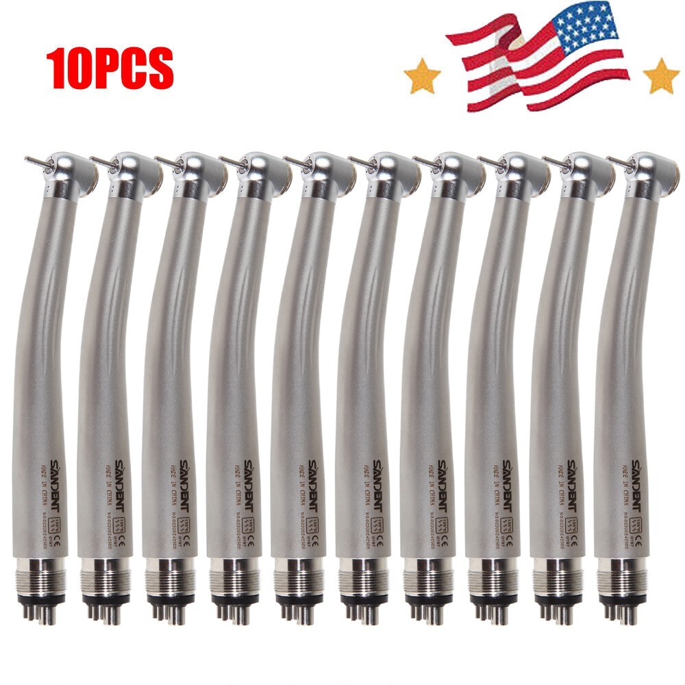 10pcs SANDENT NSK PANA MAX Style Dental High Speed Handpiece Push Button 4 Hole