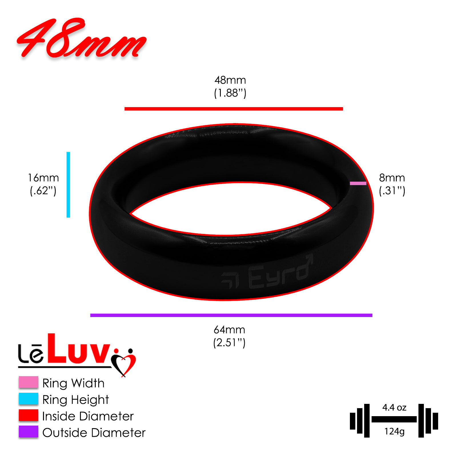 LeLuv Stainless Steel Donut Cock Ring - 22mm-64mm Inner Diameter Options